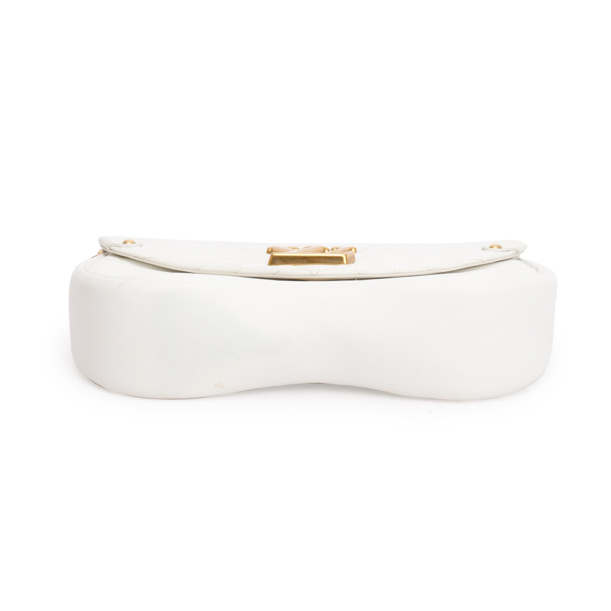 Louis Vuitton White Cowhide Leather New Wave Chain Bag MM