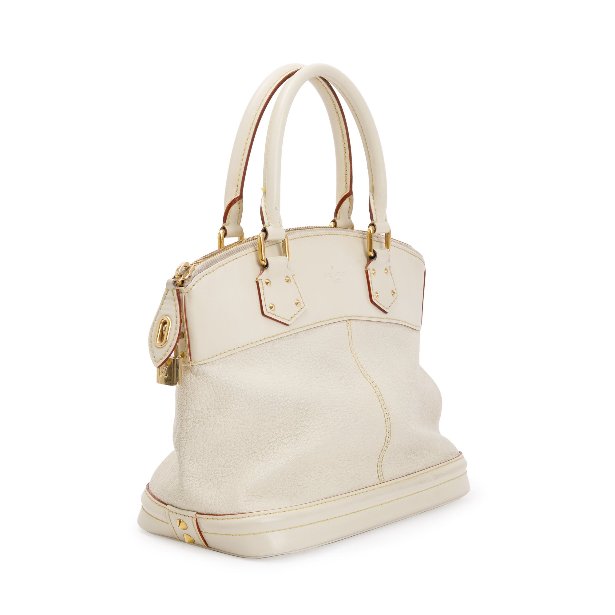 Louis Vuitton White Goatskin Leather Suhali Lockit Bag