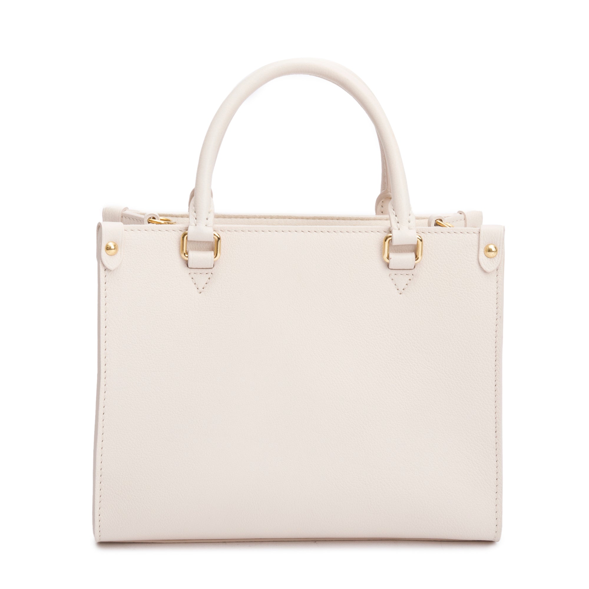 Louis Vuitton White Leather Lock & Go Handle Bag w/ Receipt & Strap