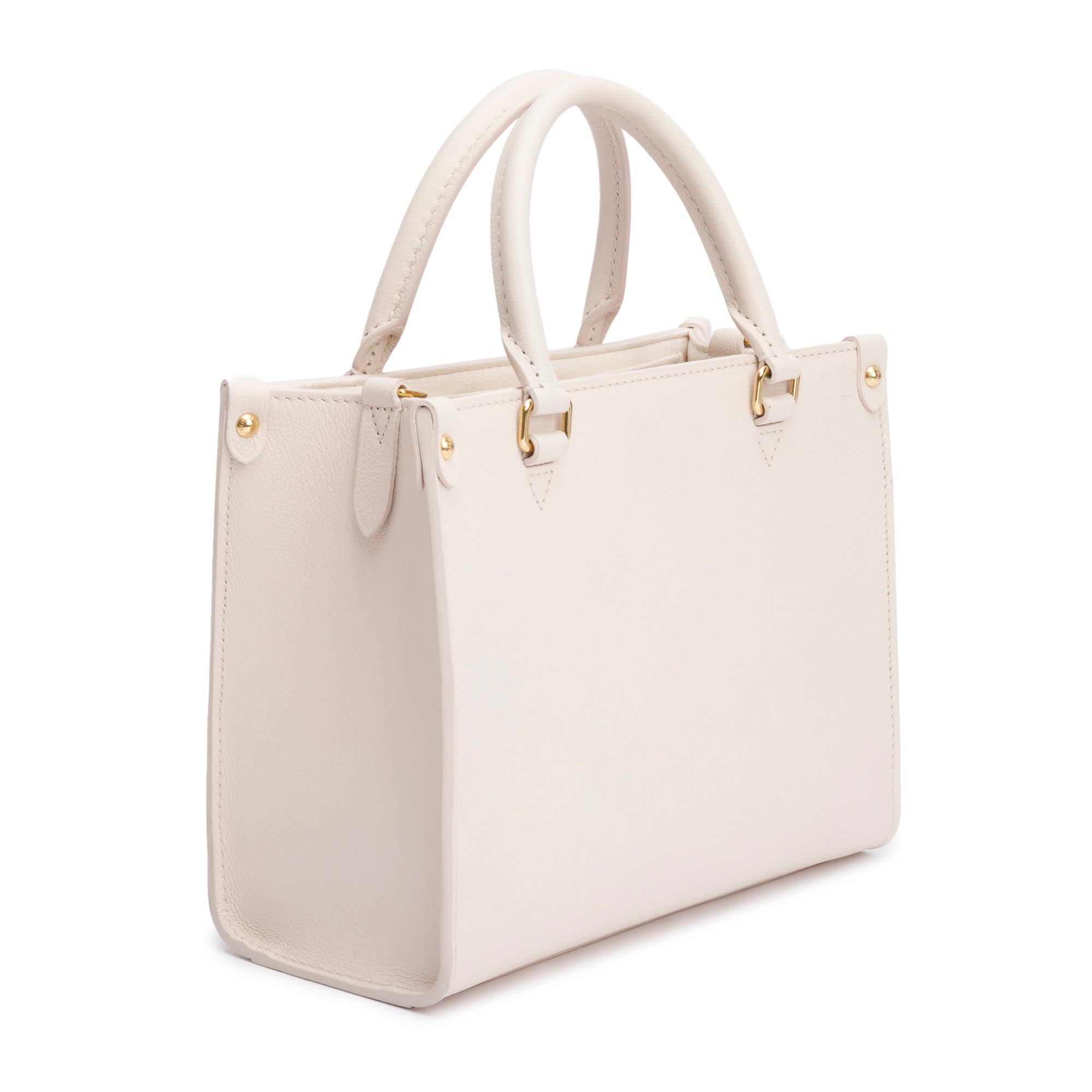 Louis Vuitton White Leather Lock & Go Handle Bag w/ Receipt & Strap