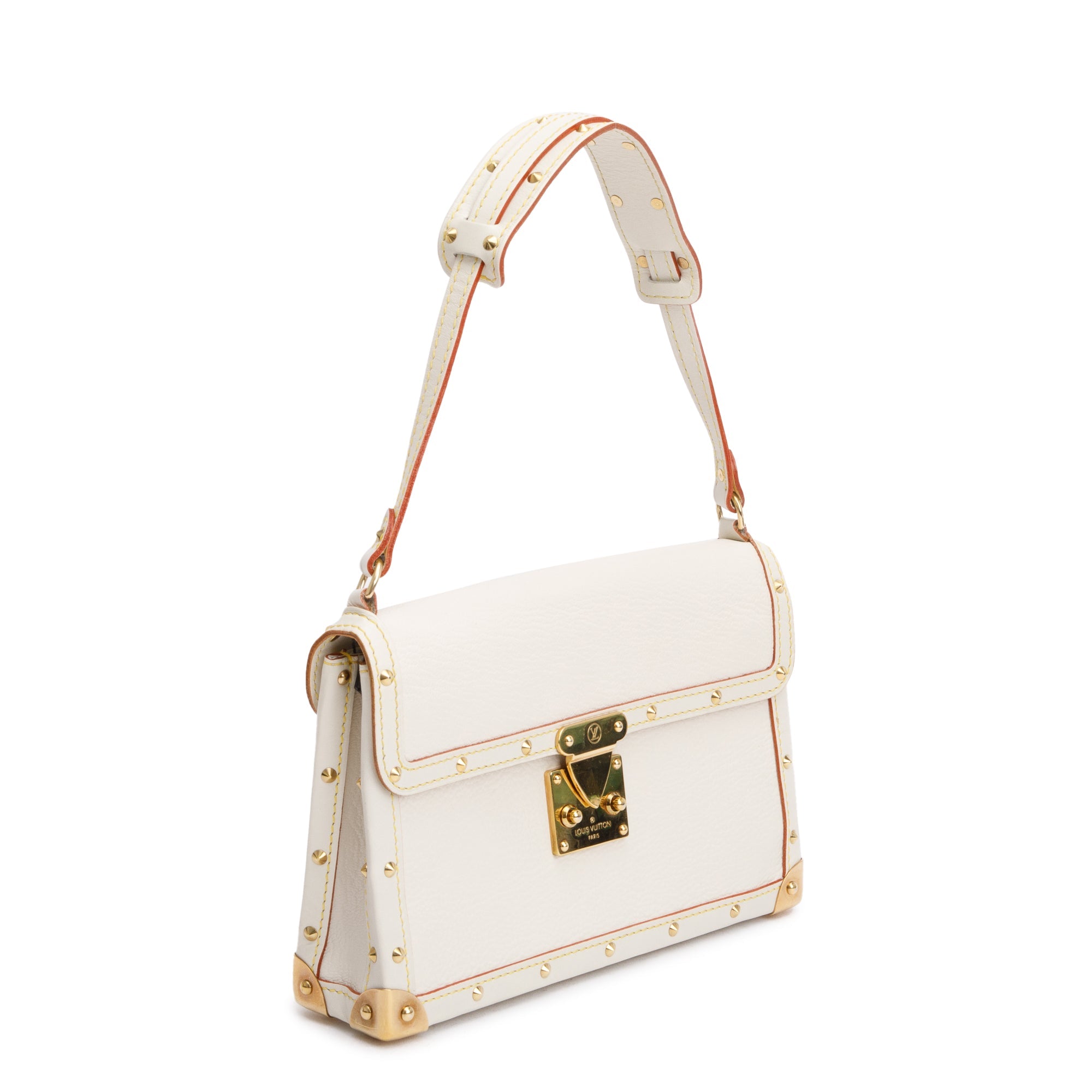 Louis Vuitton White Leather Suhali L'Aimable Bag