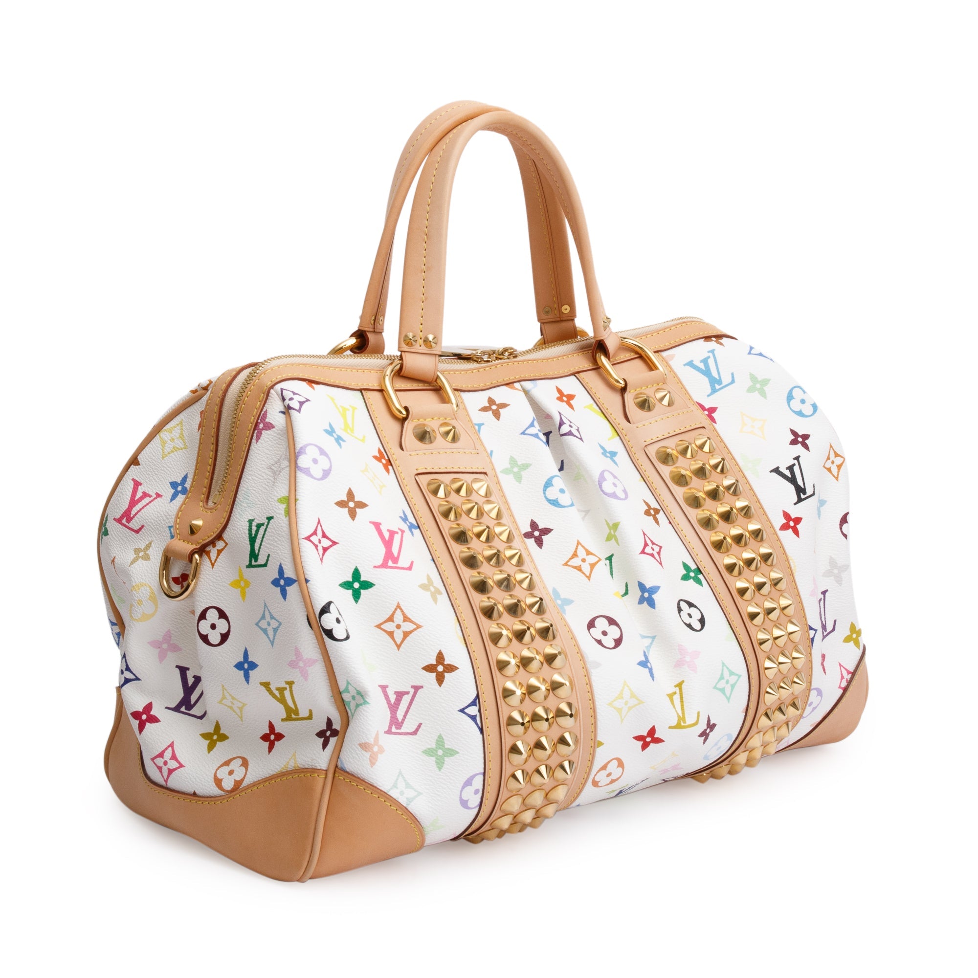 Louis Vuitton White Monogram Multicolore Courtney GM w/ Strap