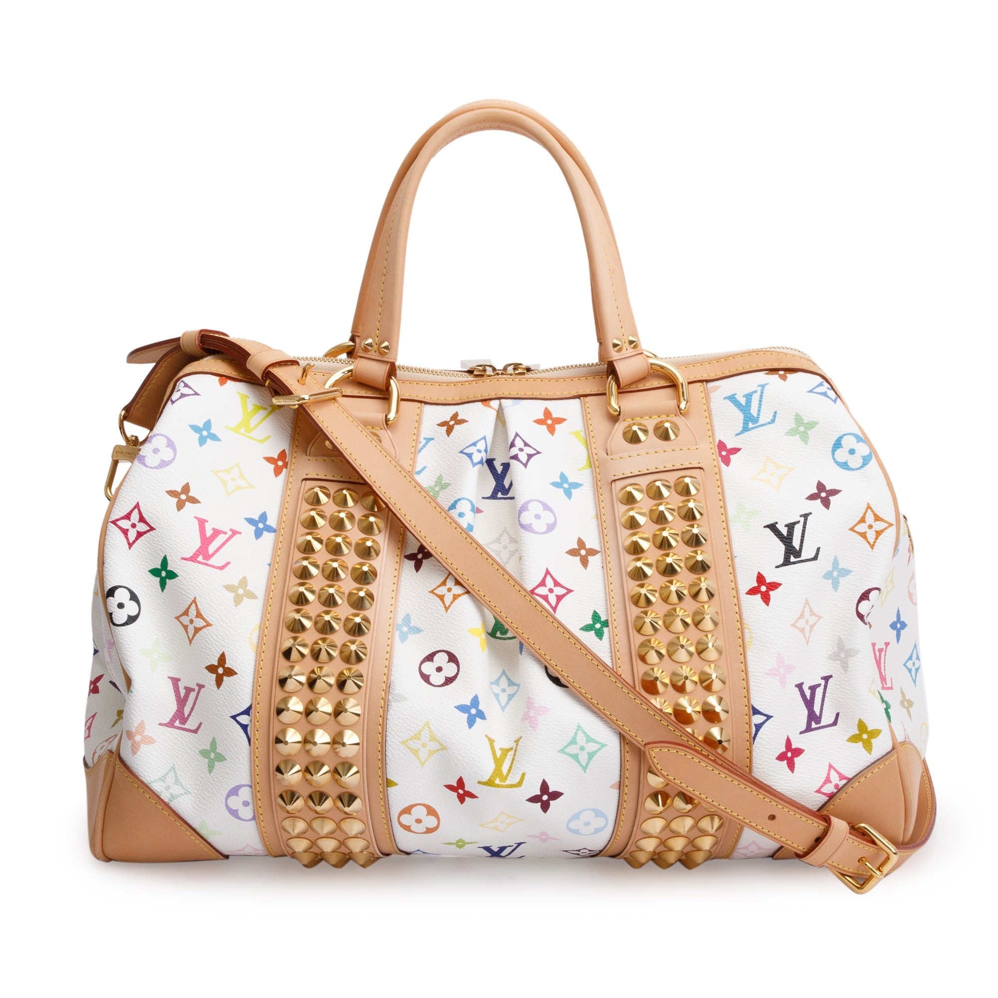 Louis Vuitton White Monogram Multicolore Courtney GM w/ Strap