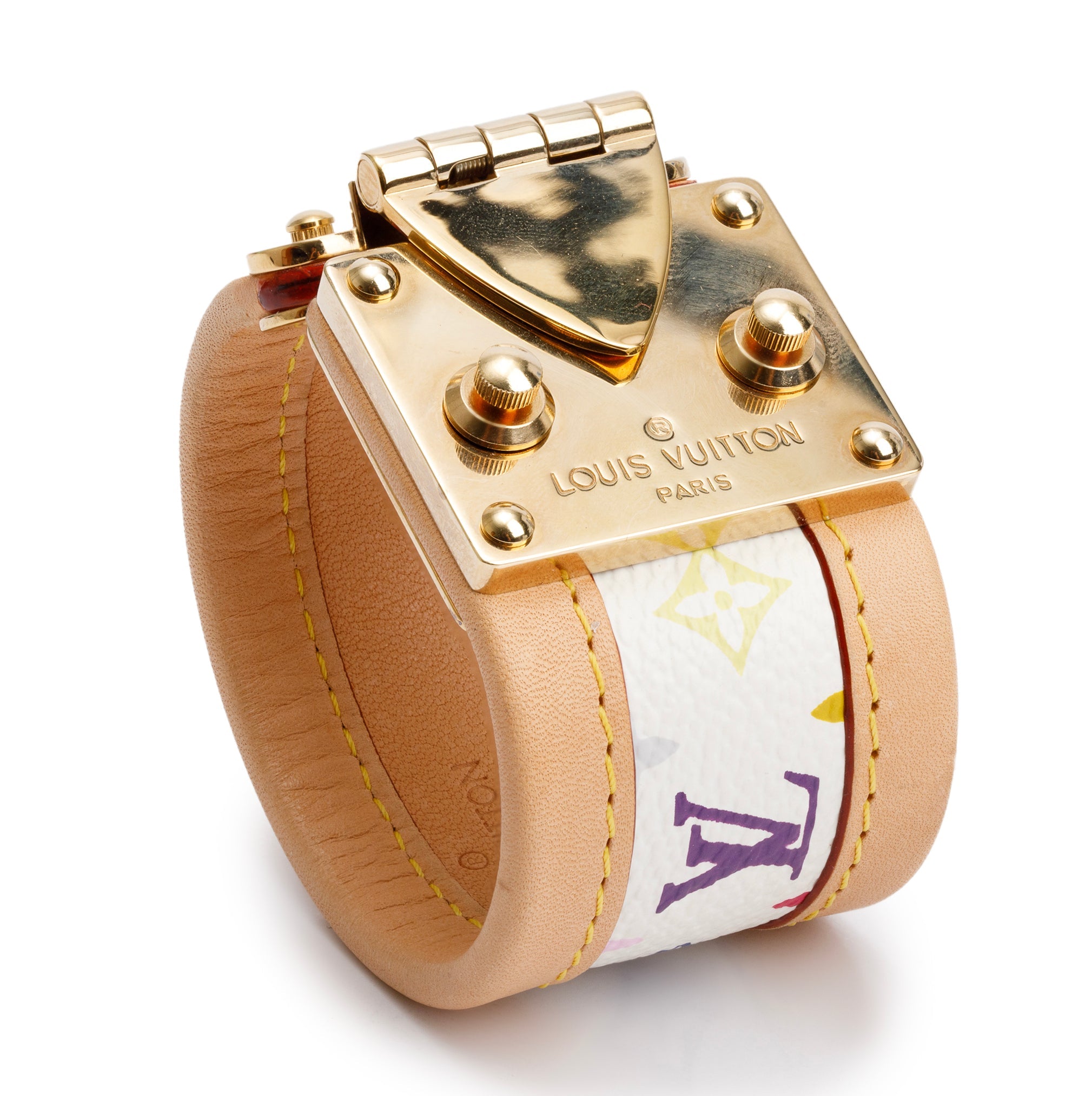 Louis Vuitton White Monogram Multicolore S Lock Bracelet