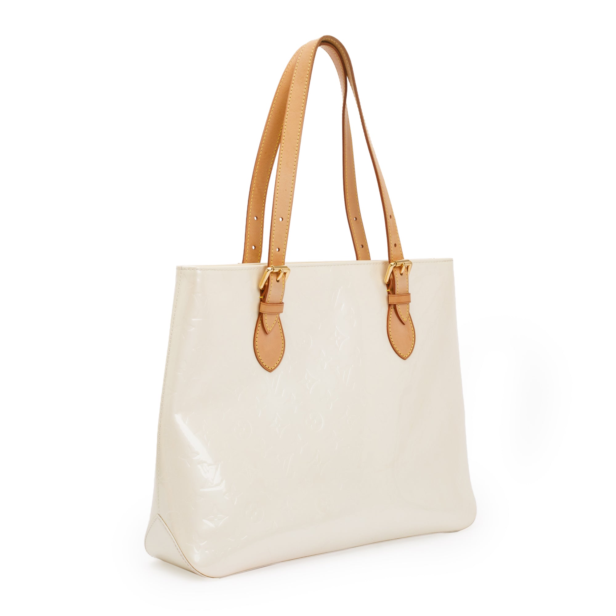 Louis Vuitton White Monogram Vernis Leather Brentwood Tote