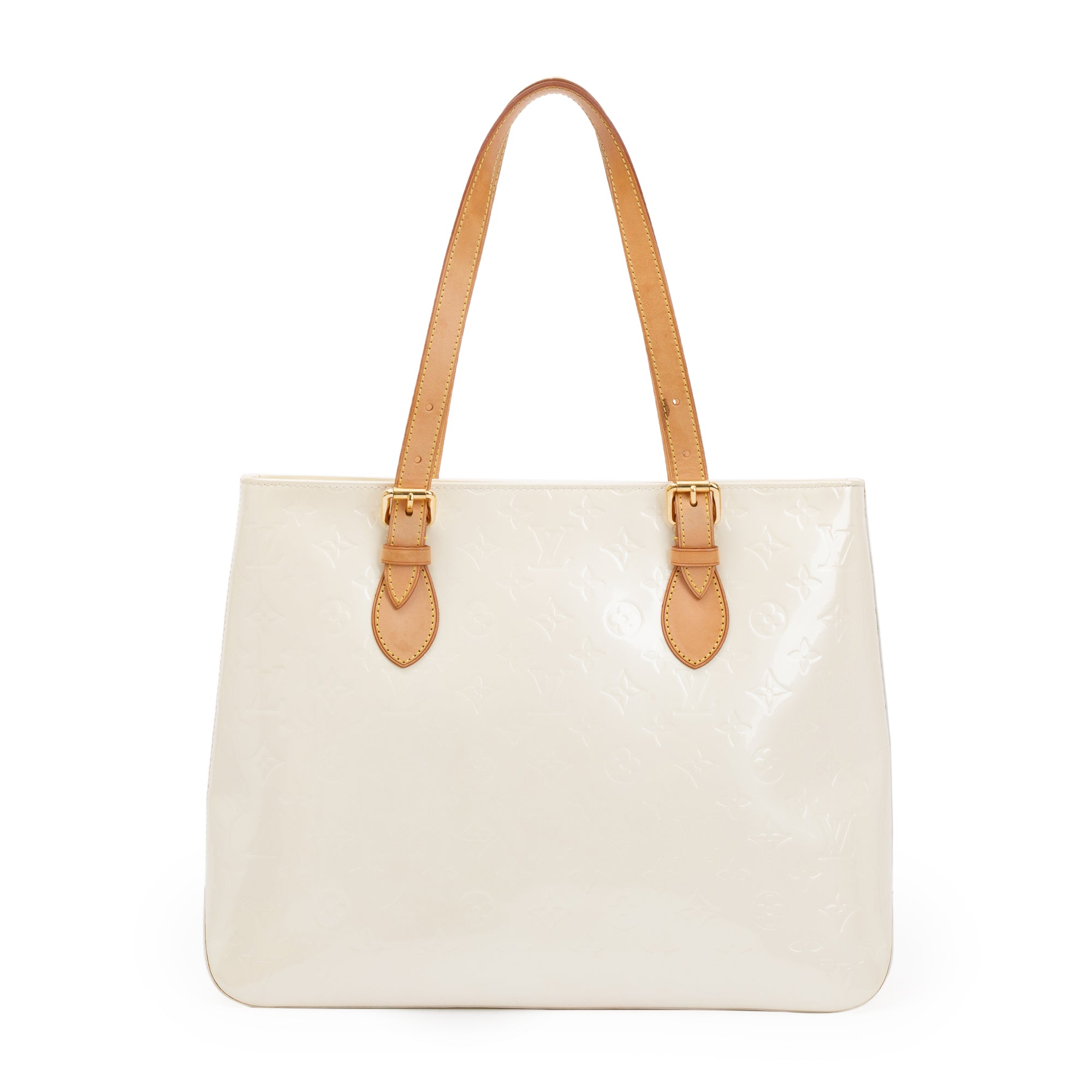 Louis Vuitton White Monogram Vernis Leather Brentwood Tote