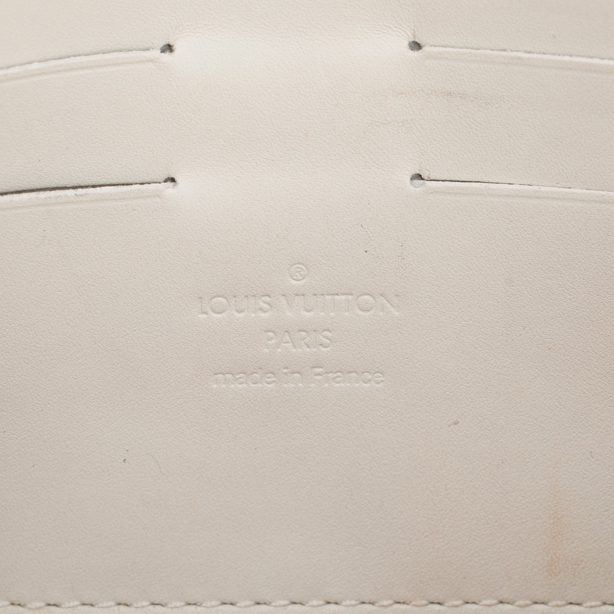 Louis Vuitton White Monogram Vernis Leather Sunset Boulevard Clutch w/ Box