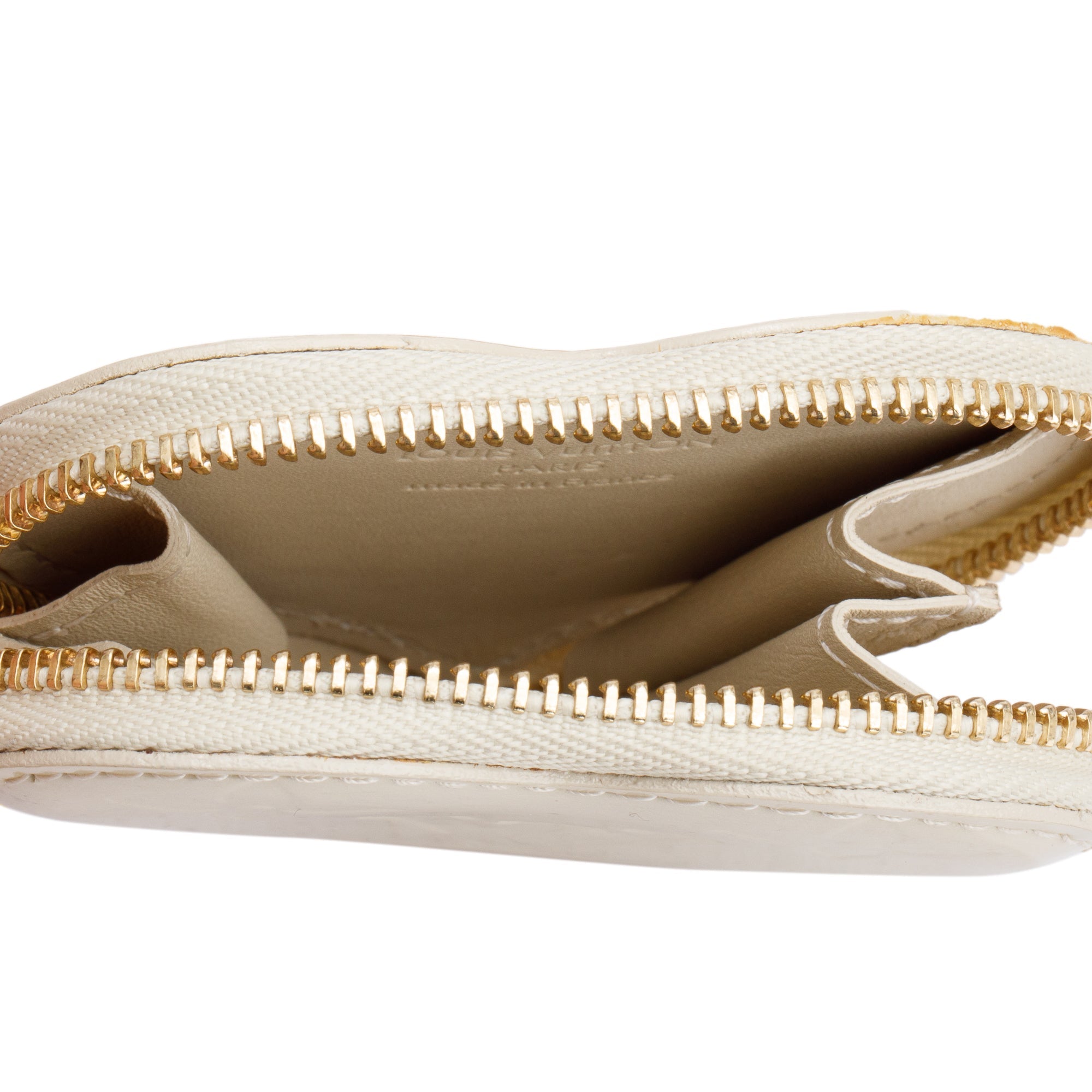 Louis Vuitton White Monogram Vernis Mini Heart Coin Key Pouch