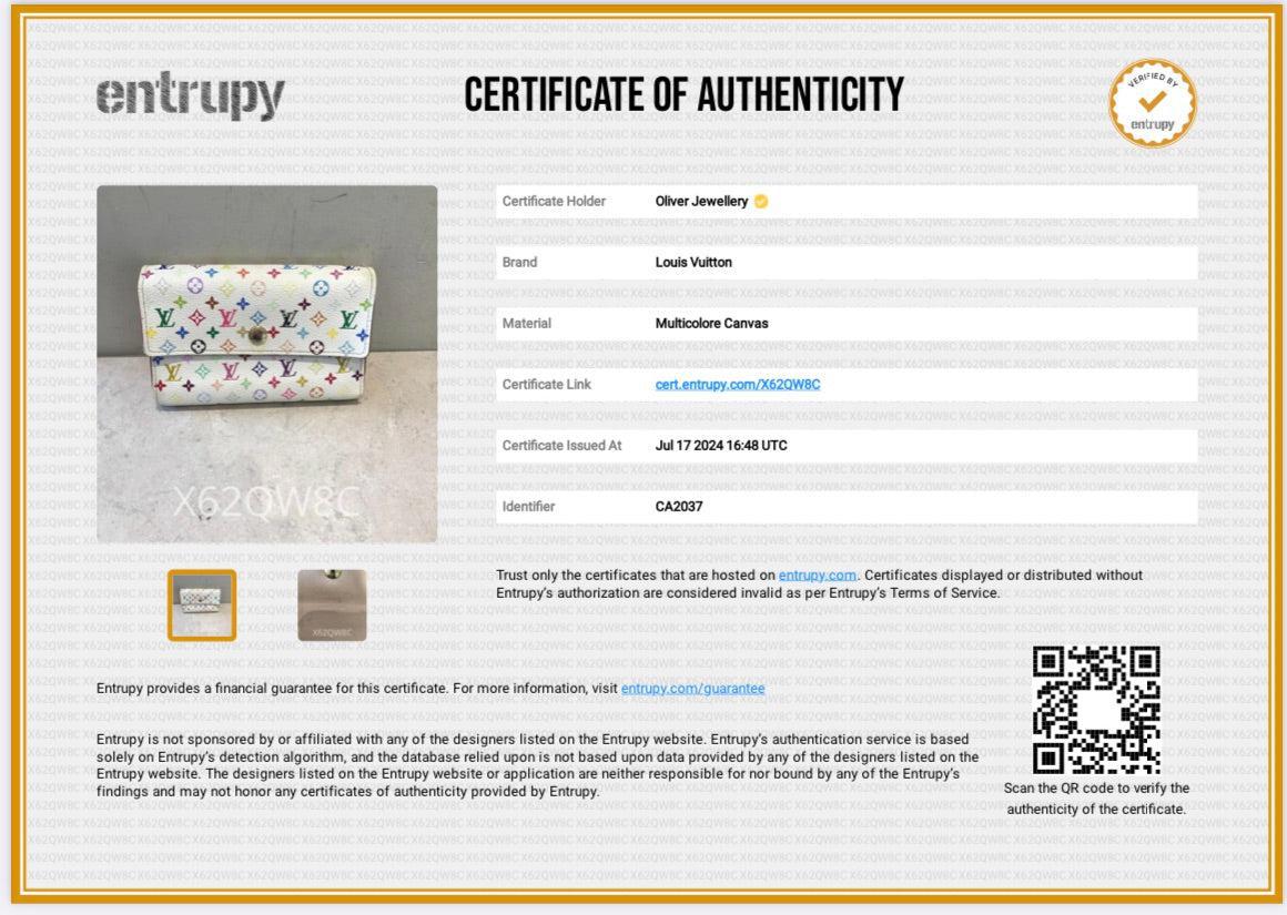 Louis Vuitton White Multicolor Monogram Alxandra Wallet w/ Box