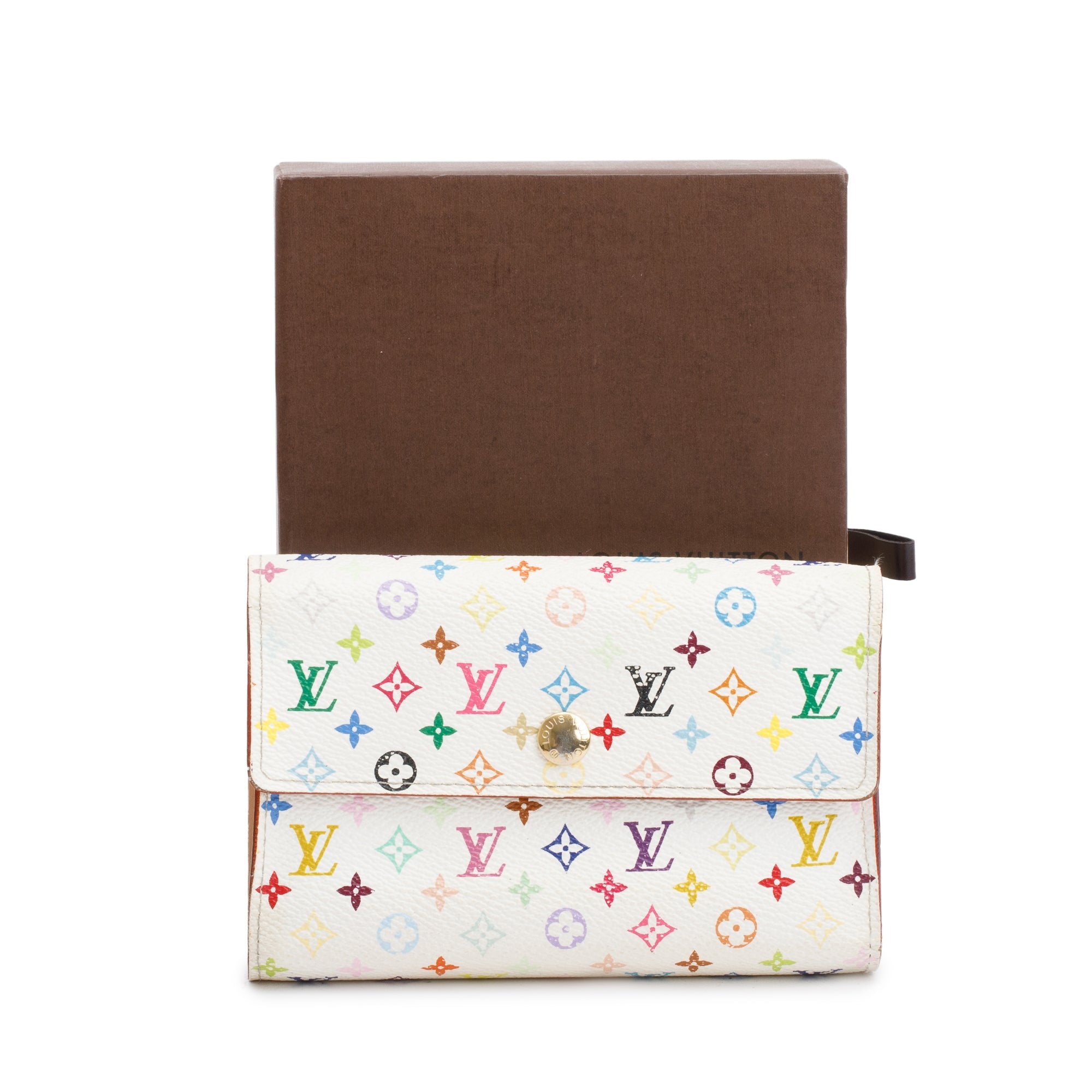 Louis Vuitton White Multicolor Monogram Alxandra Wallet w/ Box