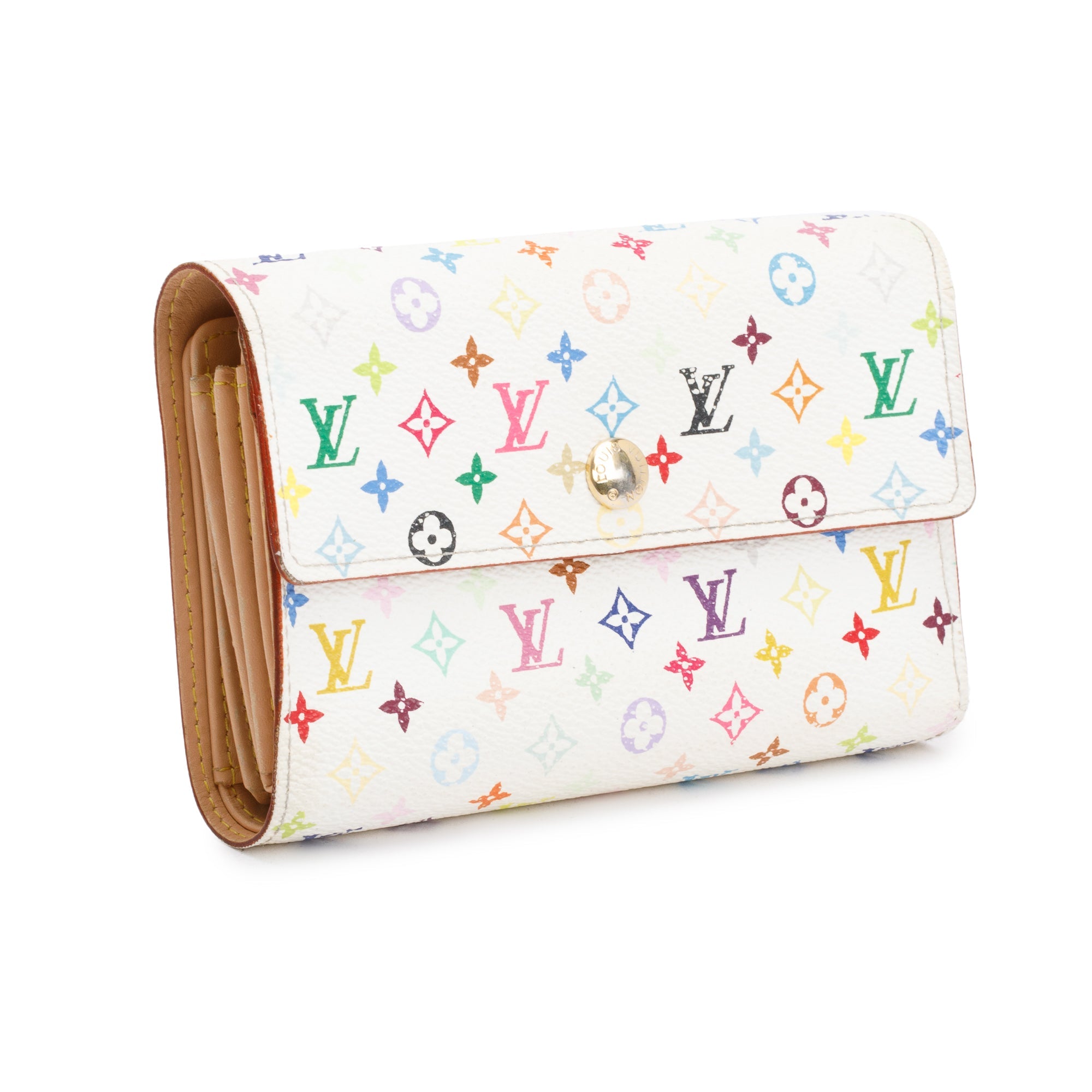 Louis Vuitton White Multicolor Monogram Alxandra Wallet w/ Box