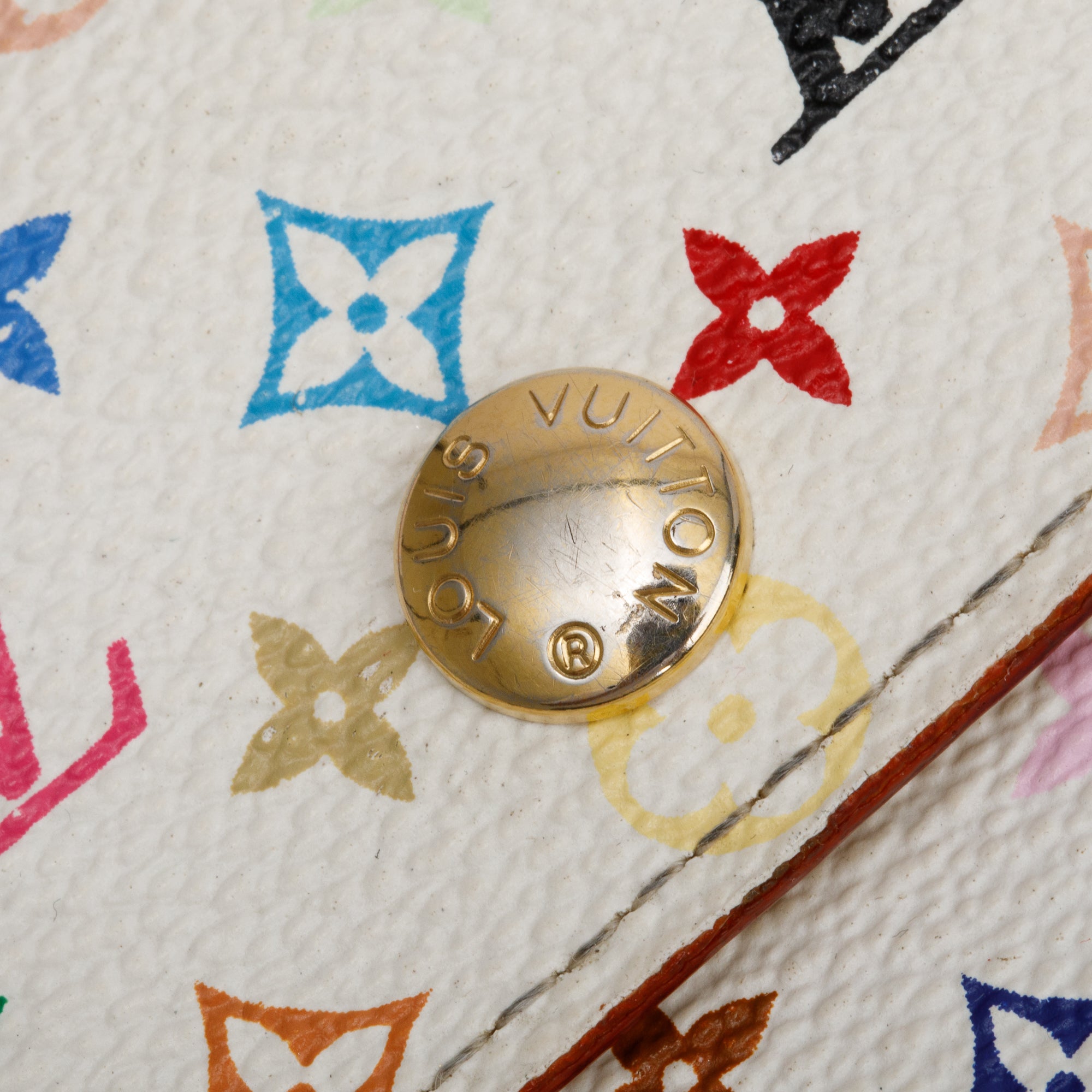 Louis Vuitton White Multicolor Monogram Alxandra Wallet w/ Box