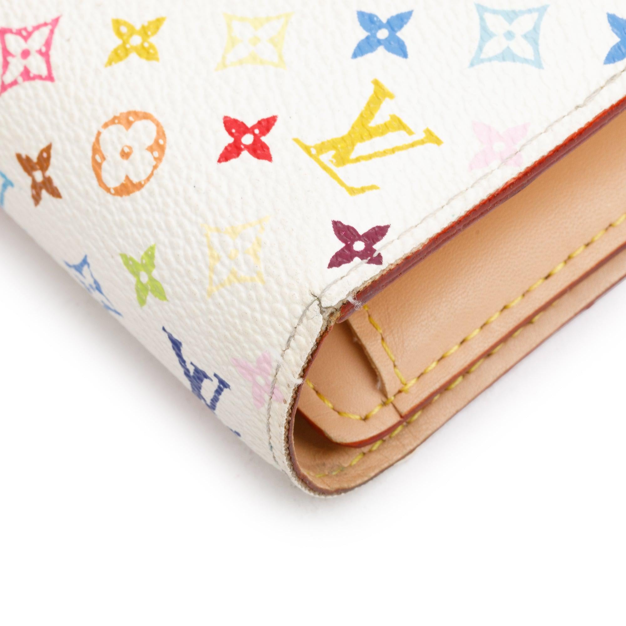 Louis Vuitton White Multicolor Monogram Alxandra Wallet w/ Box