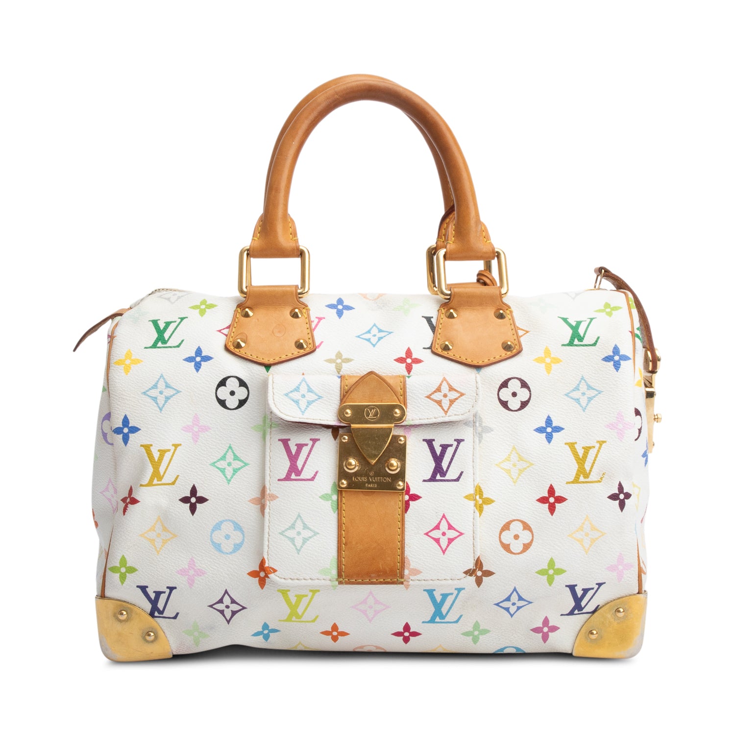 Louis Vuitton White Multicolore Speedy 30