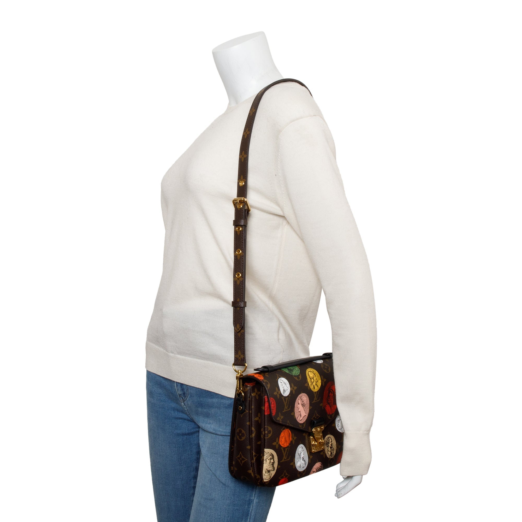 Louis Vuitton X Fornasetti 2022 Monogram Cameo Pochette Metis w/ Strap, Box & Receipt