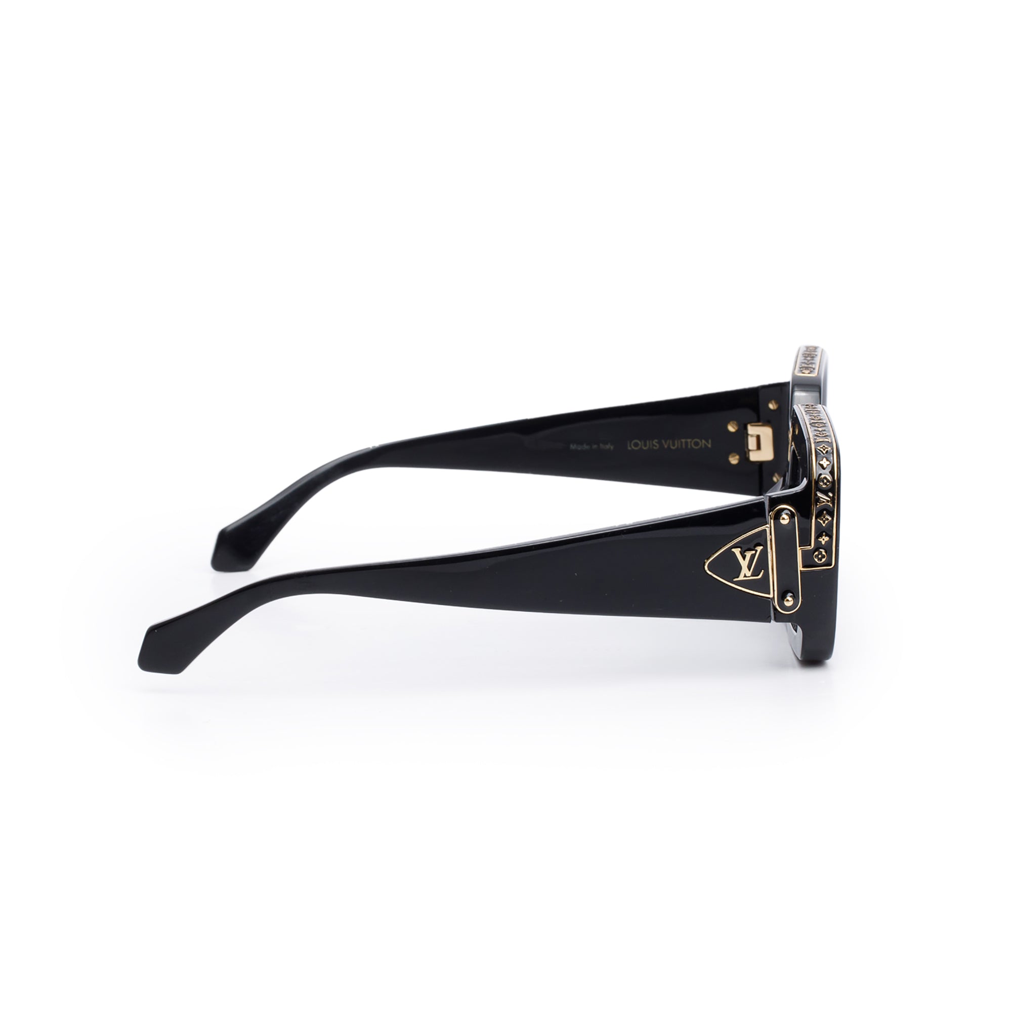 Louis Vuitton X Nigo 2021 Black Acetate 1.1 Zillionaires Sunglasses w/ Box & Case