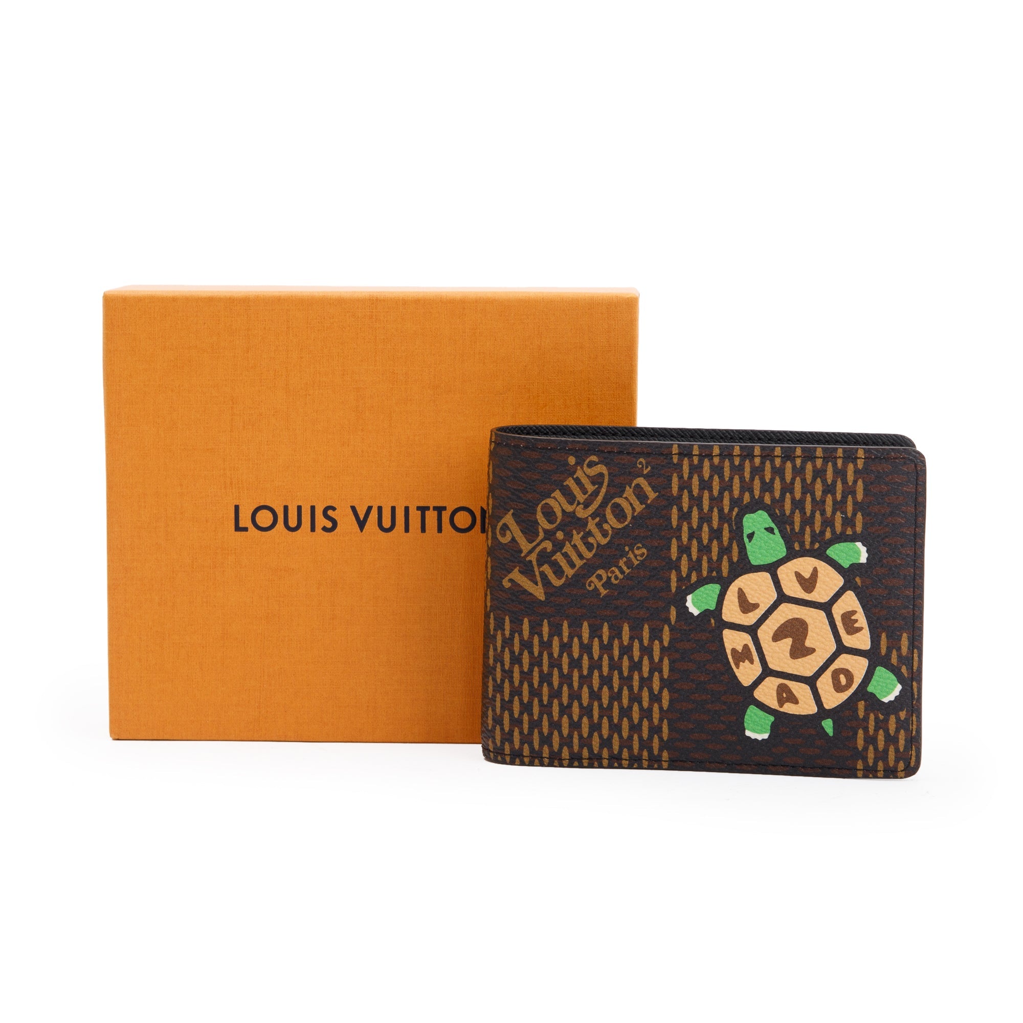 Louis Vuitton X Nigo Turtle Giant Damier Ebene Multiple Wallet w/ Box