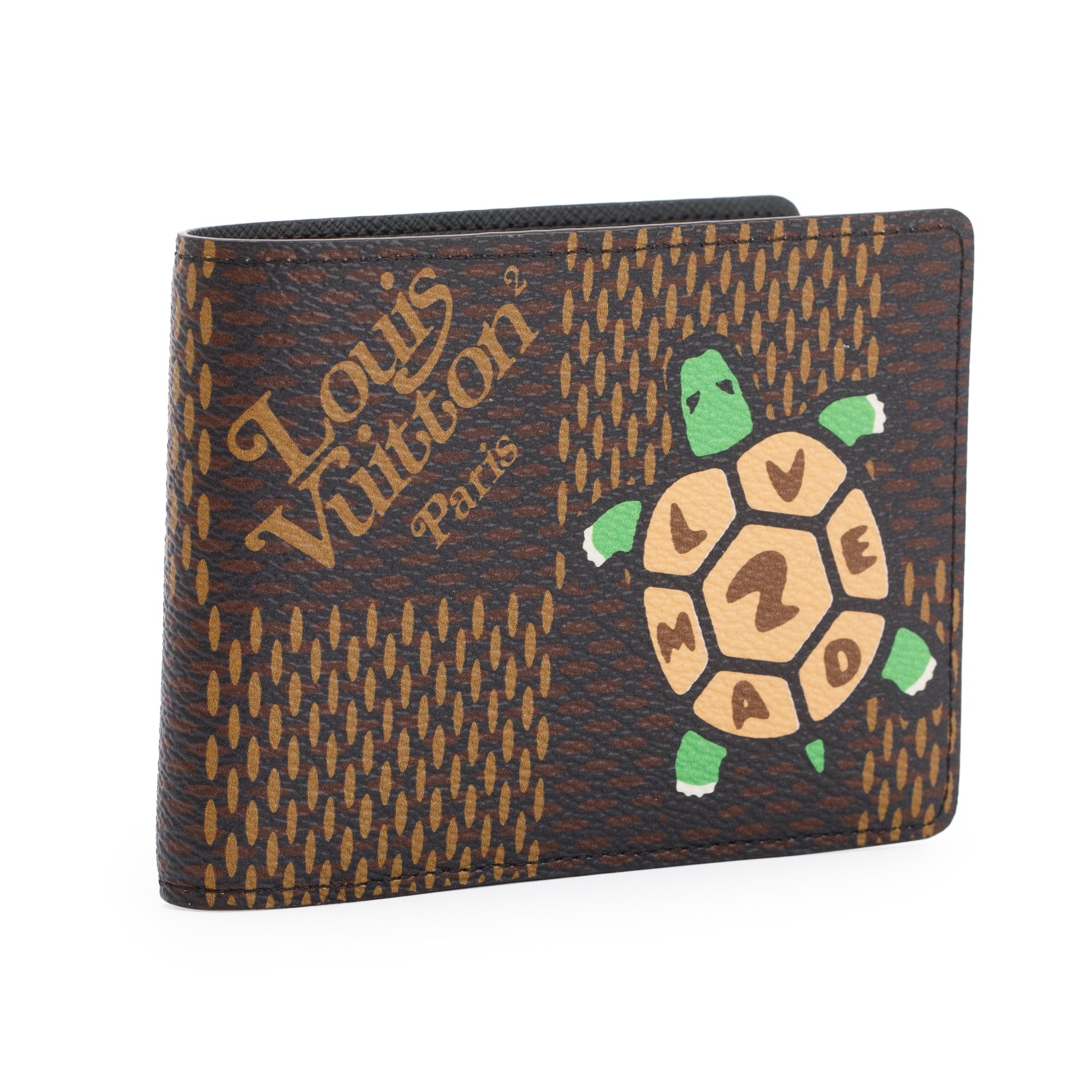 Louis Vuitton X Nigo Turtle Giant Damier Ebene Multiple Wallet w/ Box