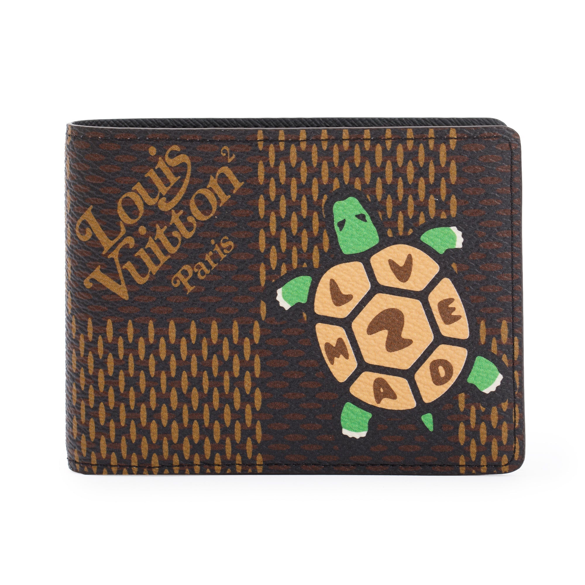 Louis Vuitton X Nigo Turtle Giant Damier Ebene Multiple Wallet w/ Box