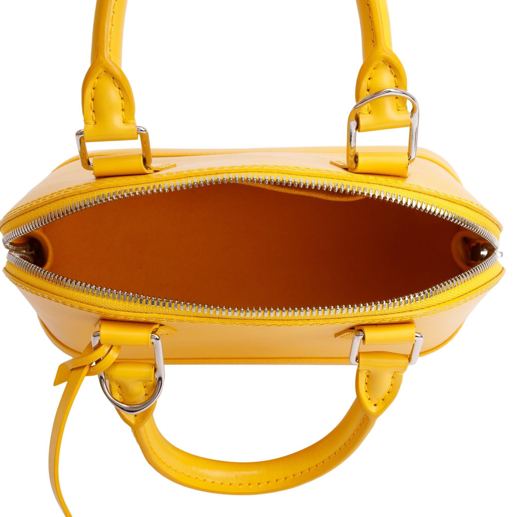 Louis Vuitton Yellow Epi Leather Alma BB w/ Box & Receipt