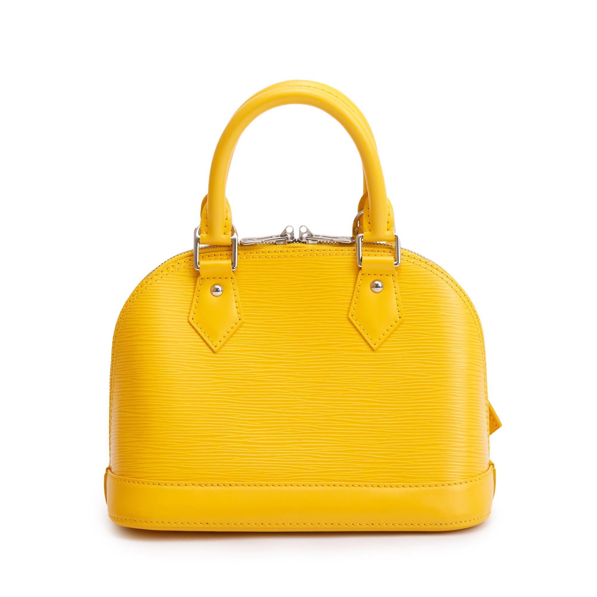 Louis Vuitton Yellow Epi Leather Alma BB w/ Box & Receipt