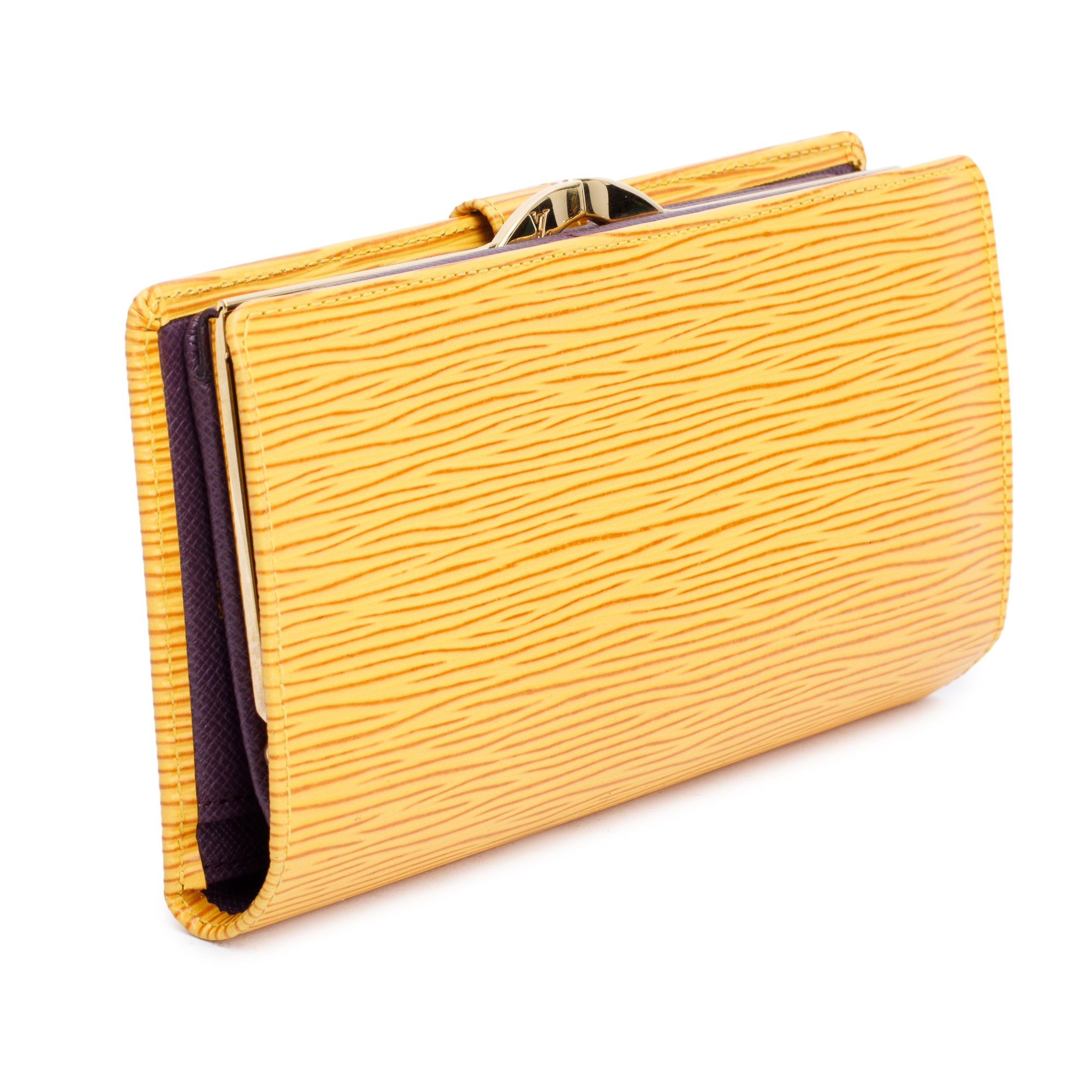 Louis Vuitton Yellow Epi Leather Continental French Purse Wallet