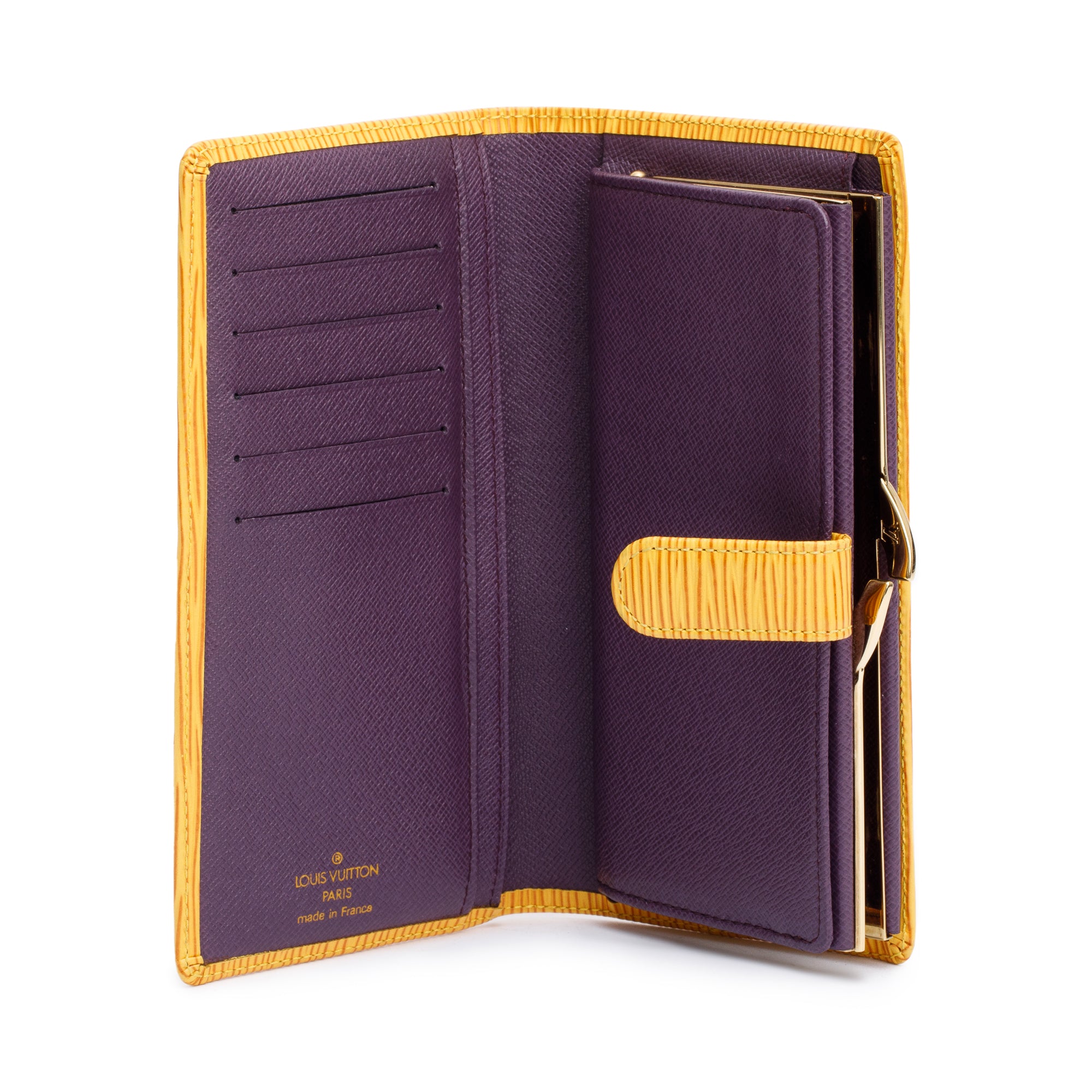 Louis Vuitton Yellow Epi Leather Continental French Purse Wallet