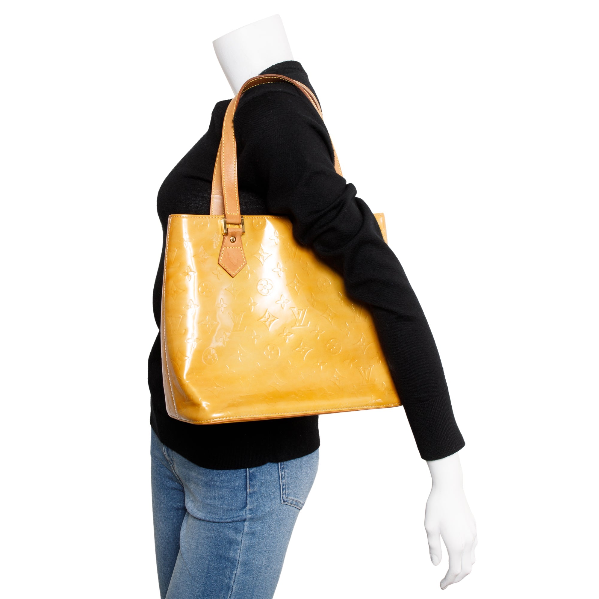 Louis Vuitton Yellow Monogram Vernis Houston Tote