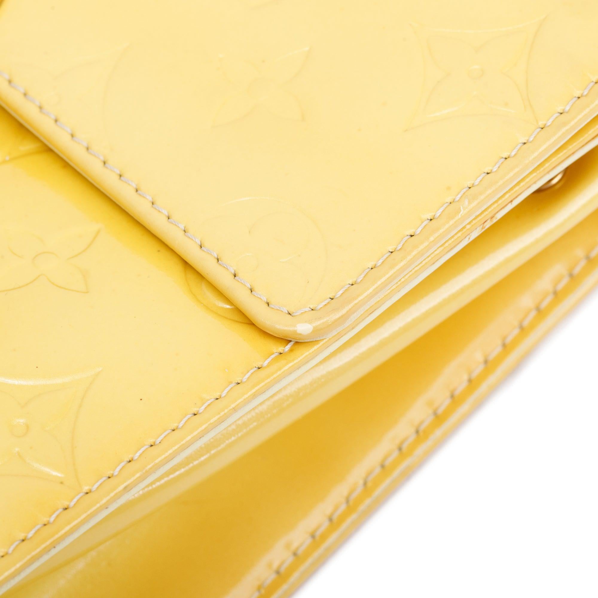 Louis Vuitton Yellow Monogram Vernis Leather Street Spring Handle Bag