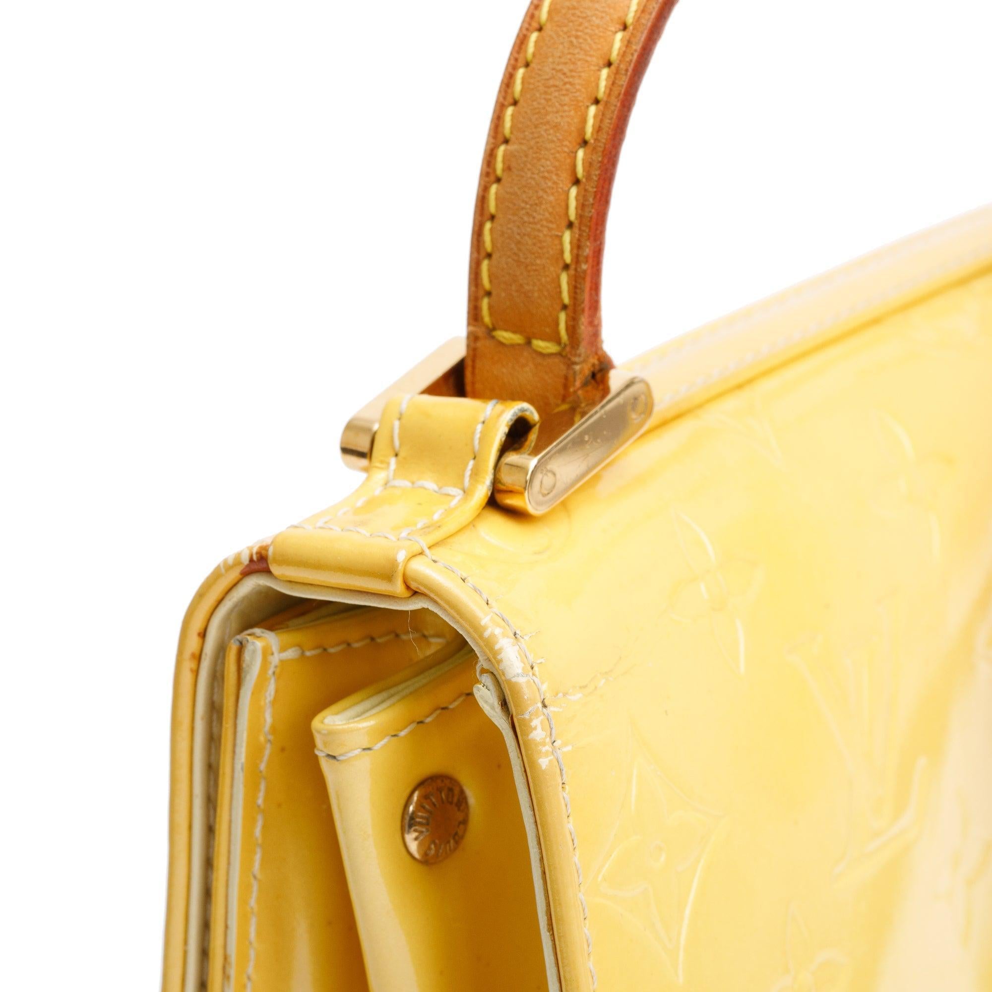 Louis Vuitton Yellow Monogram Vernis Leather Street Spring Handle Bag