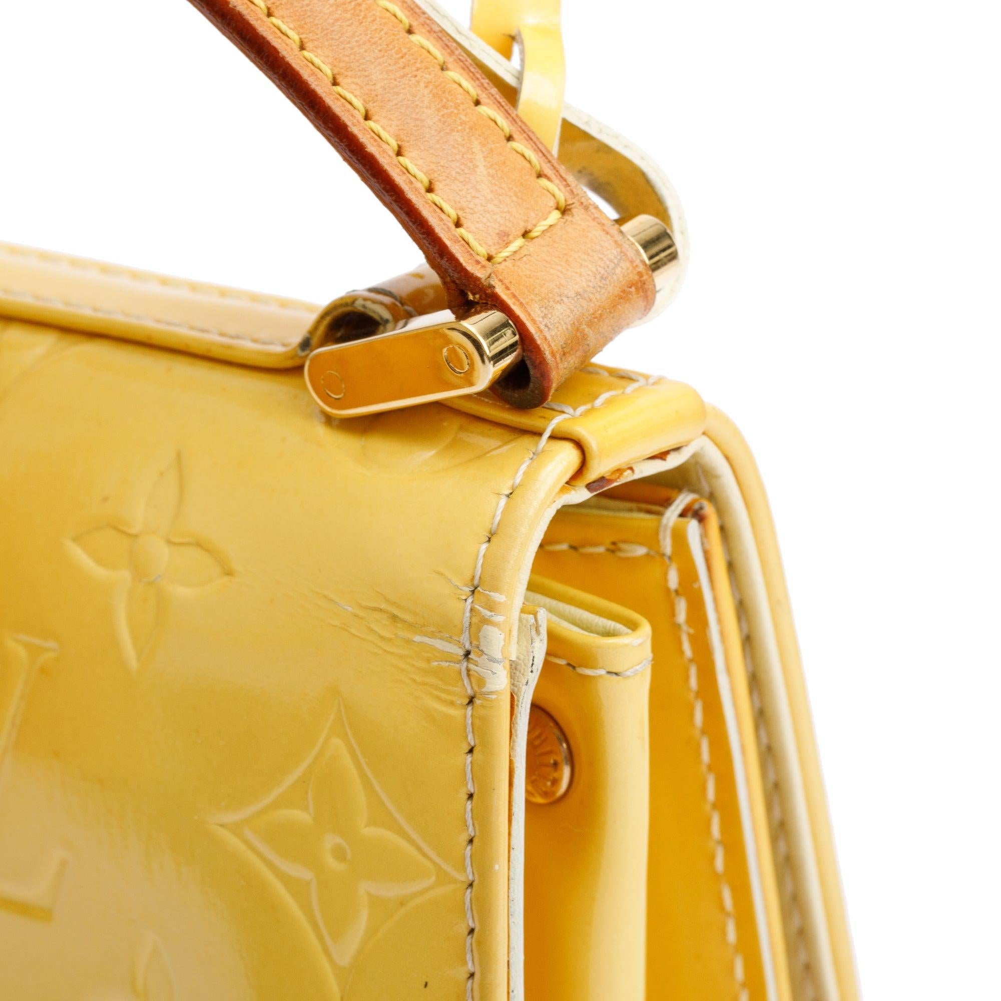 Louis Vuitton Yellow Monogram Vernis Leather Street Spring Handle Bag