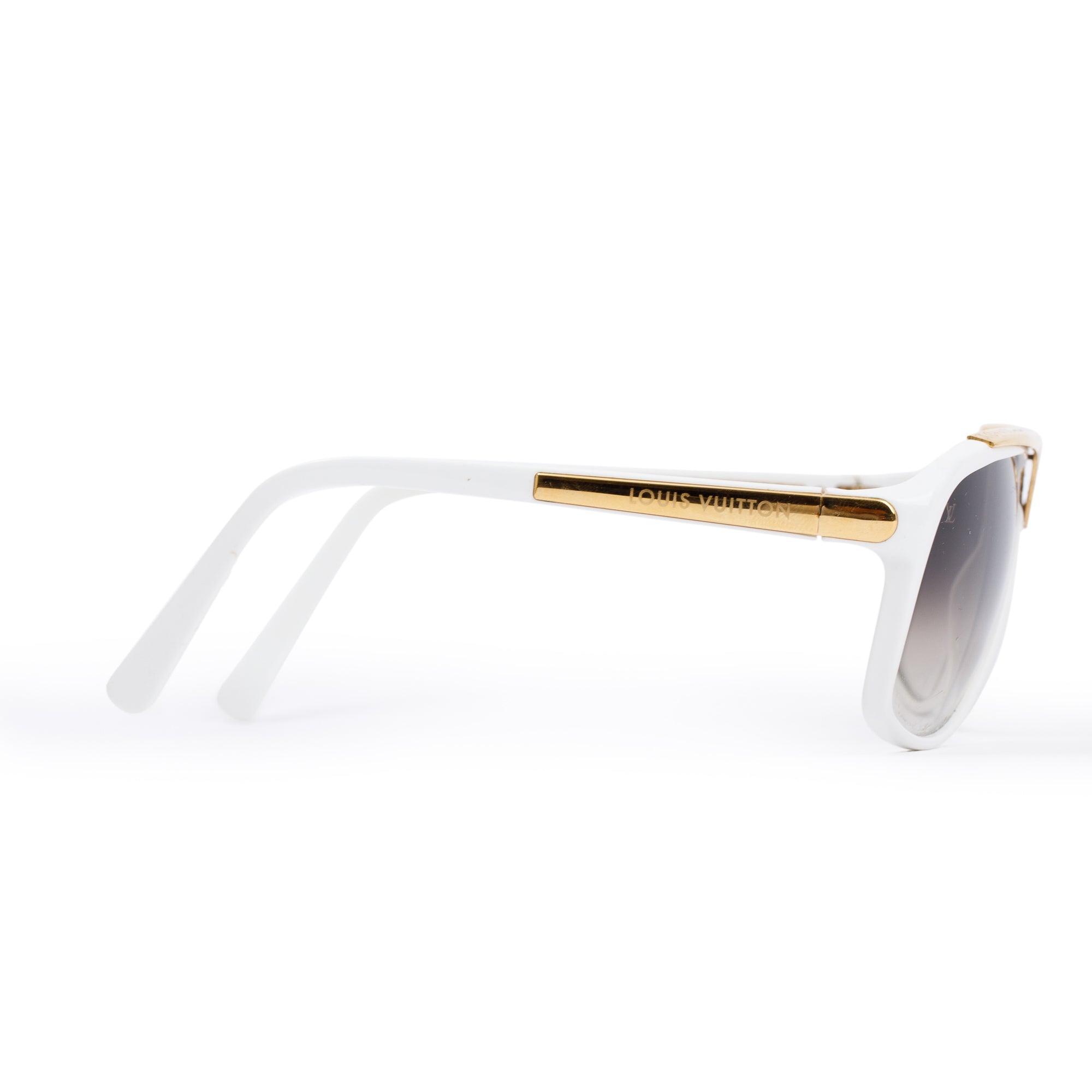 Louis Vuitton Z0240W White Acetate 1.1 Evidence Sunglasses w/ Case