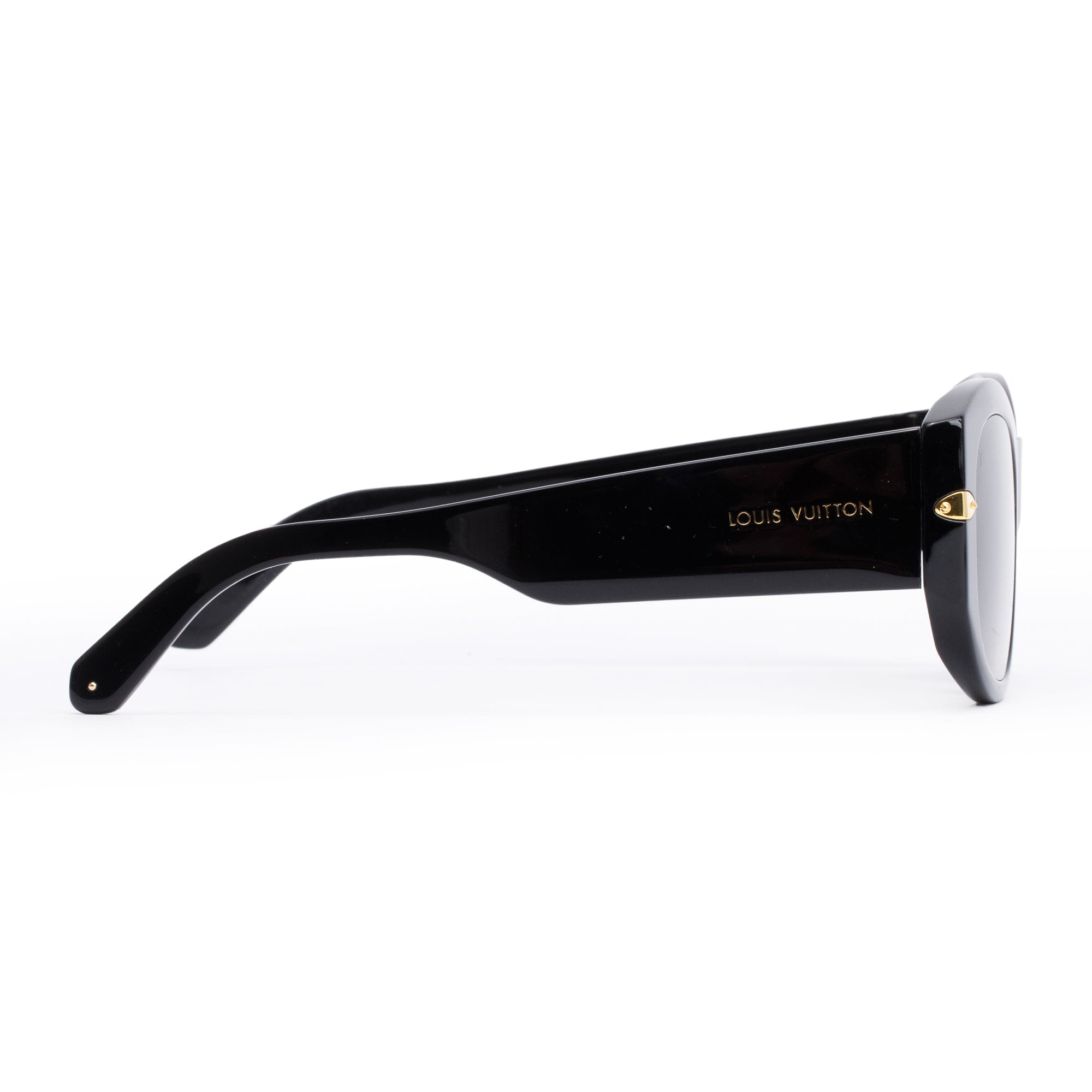 Louis Vuitton Z1291E Black Acetate Round Sunglasses w/ Box & Case