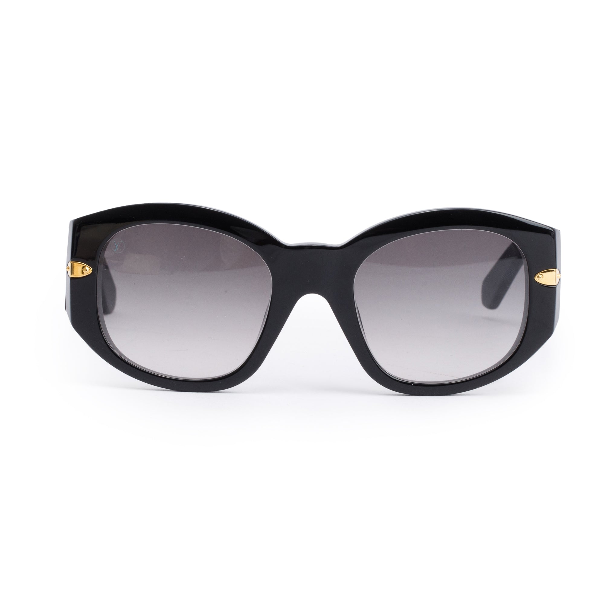Louis Vuitton Z1291E Black Acetate Round Sunglasses w/ Box & Case