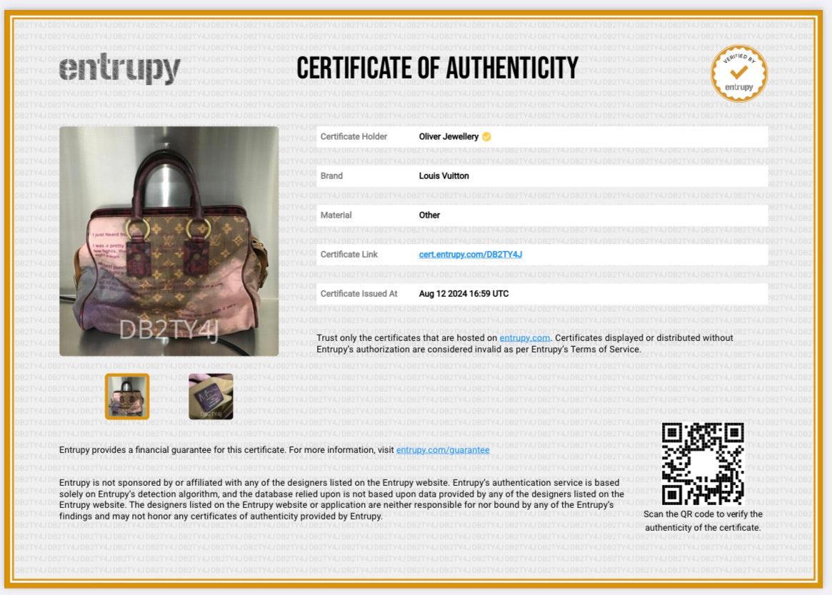 Louis Vuitton x Richard Prince Limited Edition Monogram Karung Trim Graduate Jokes Bag