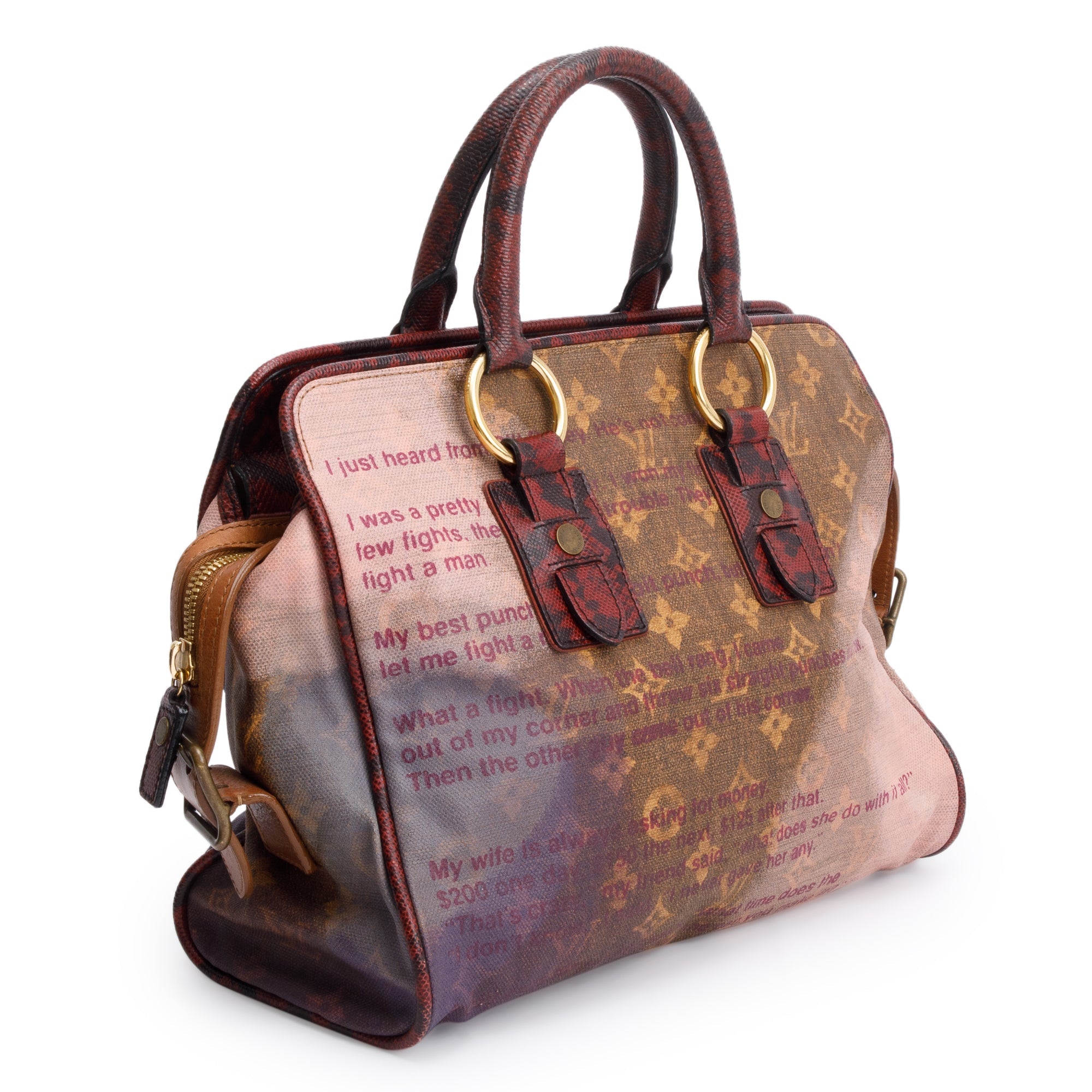 Louis Vuitton x Richard Prince Limited Edition Monogram Karung Trim Graduate Jokes Bag