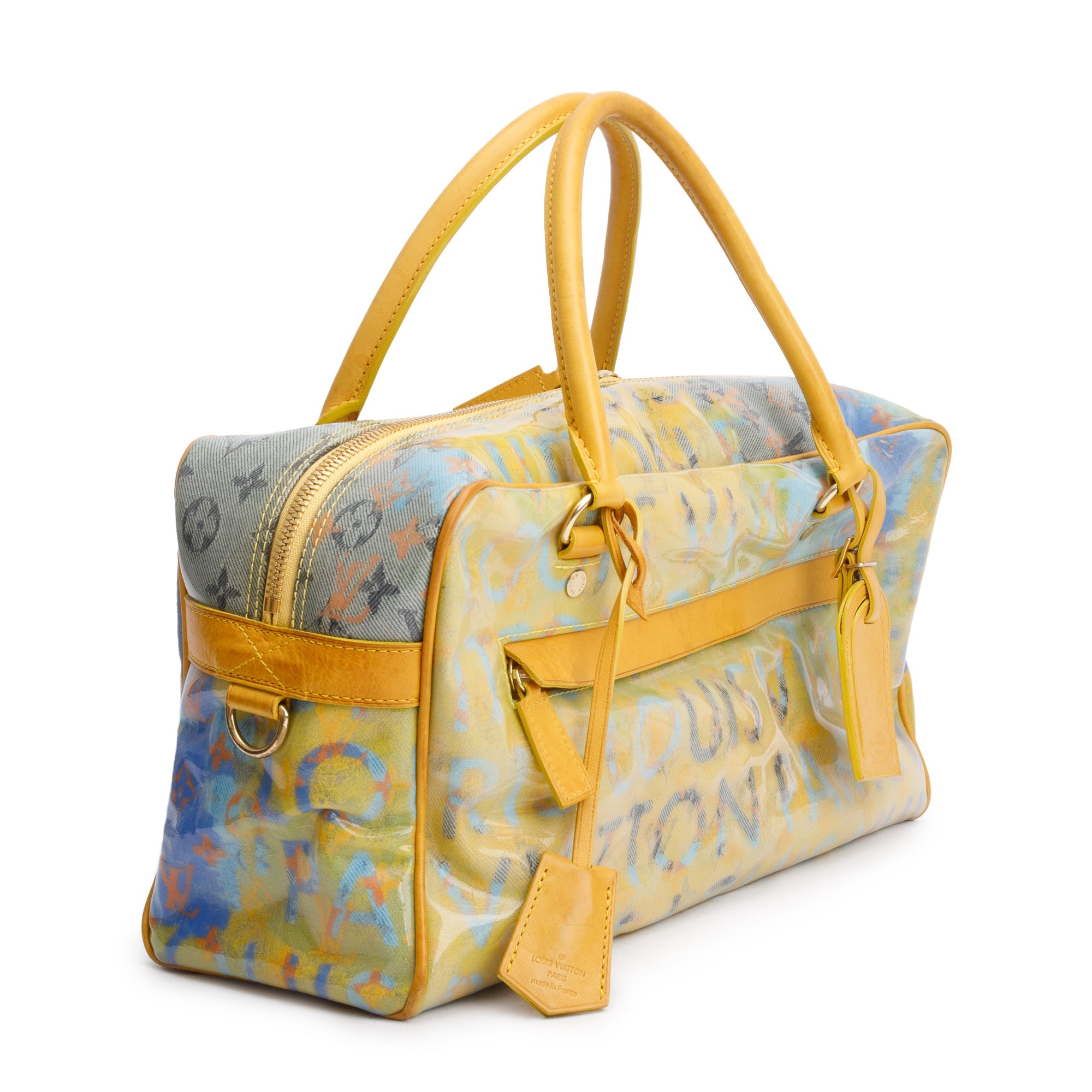 Louis Vuitton x Richard Prince PVC & Yellow Leather Monogram Pulp Defile Weekender PM