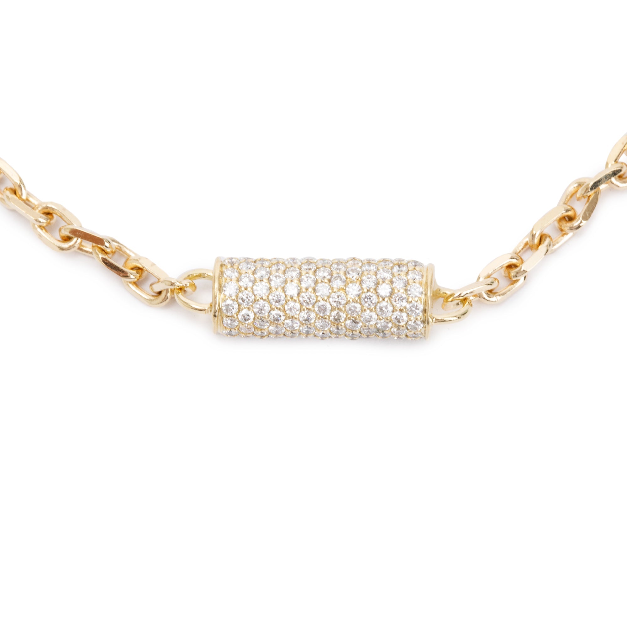 Loulou 18k Yellow Gold 1.09 tcw. Pave Diamond Station Link Bracelet