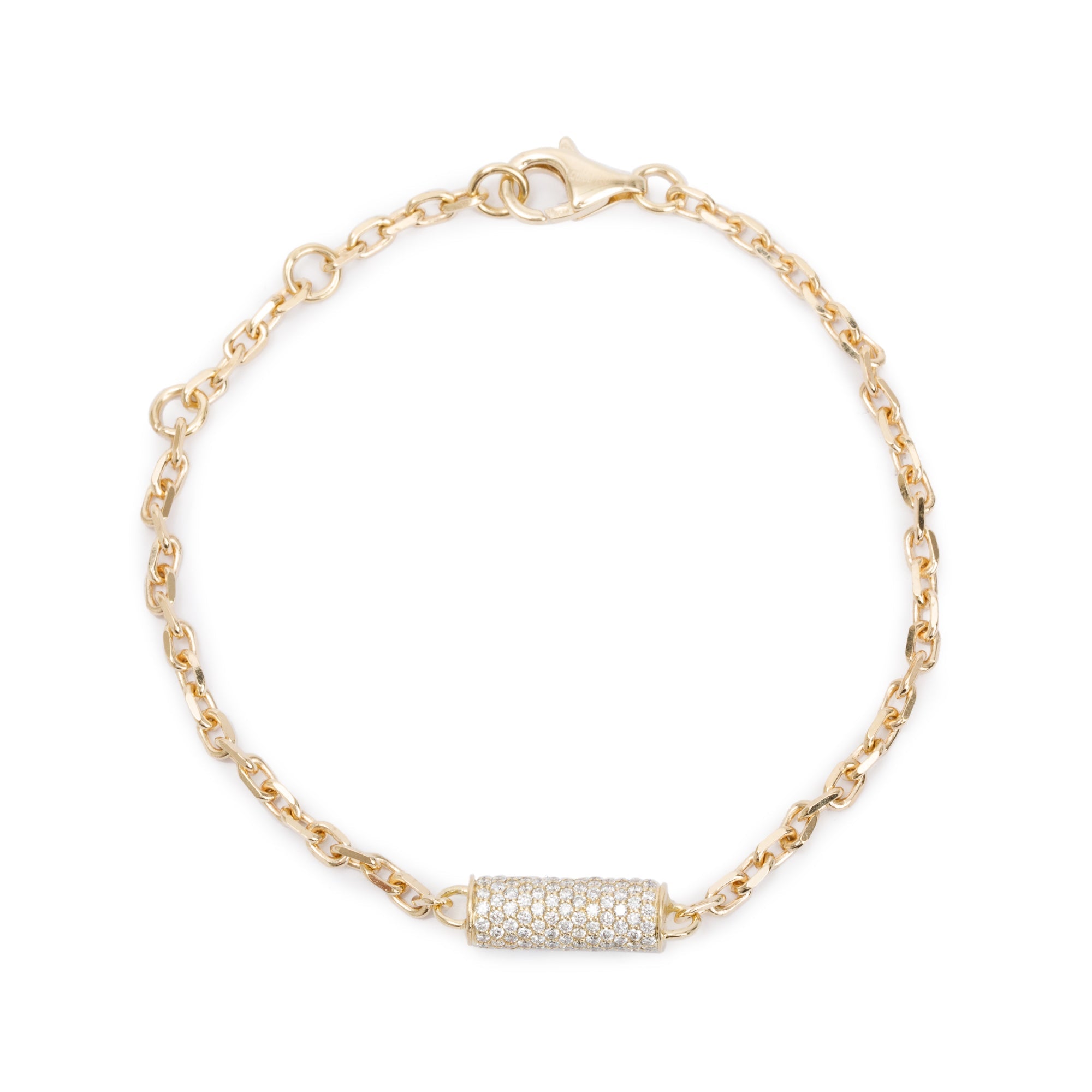 Loulou 18k Yellow Gold 1.09 tcw. Pave Diamond Station Link Bracelet