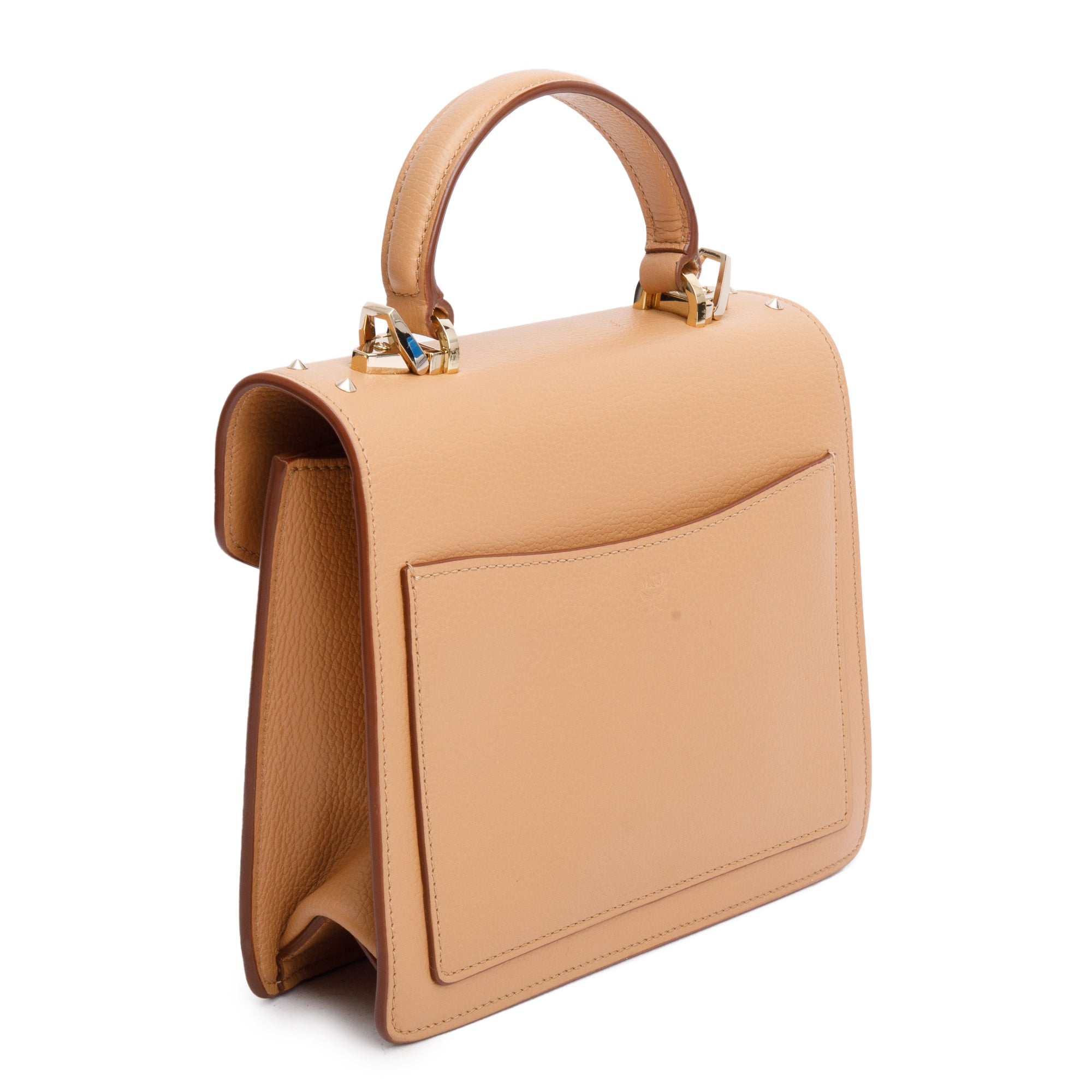 MCM Beige Calf Leather Tracy Satchel w/ Strap