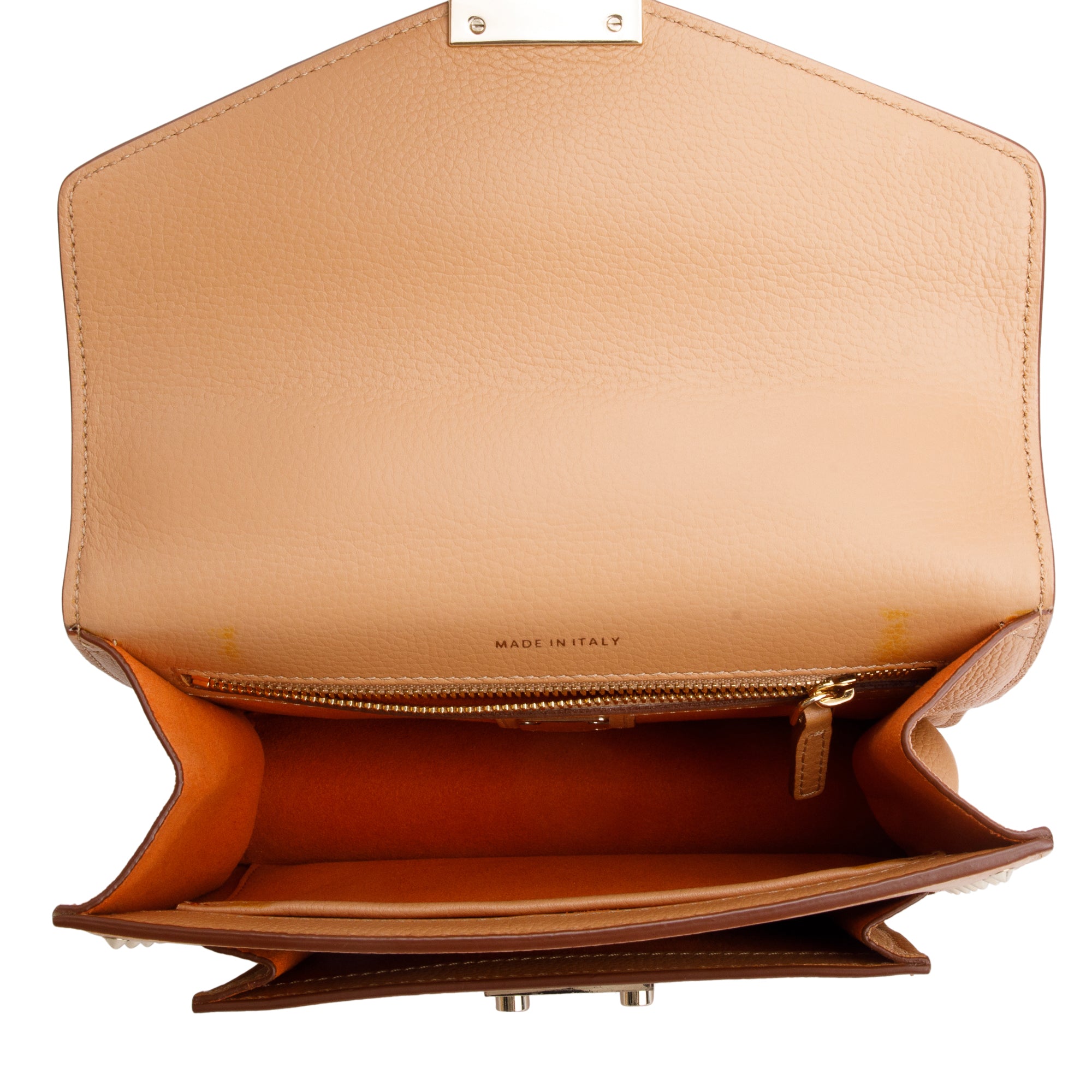 MCM Beige Calf Leather Tracy Satchel w/ Strap