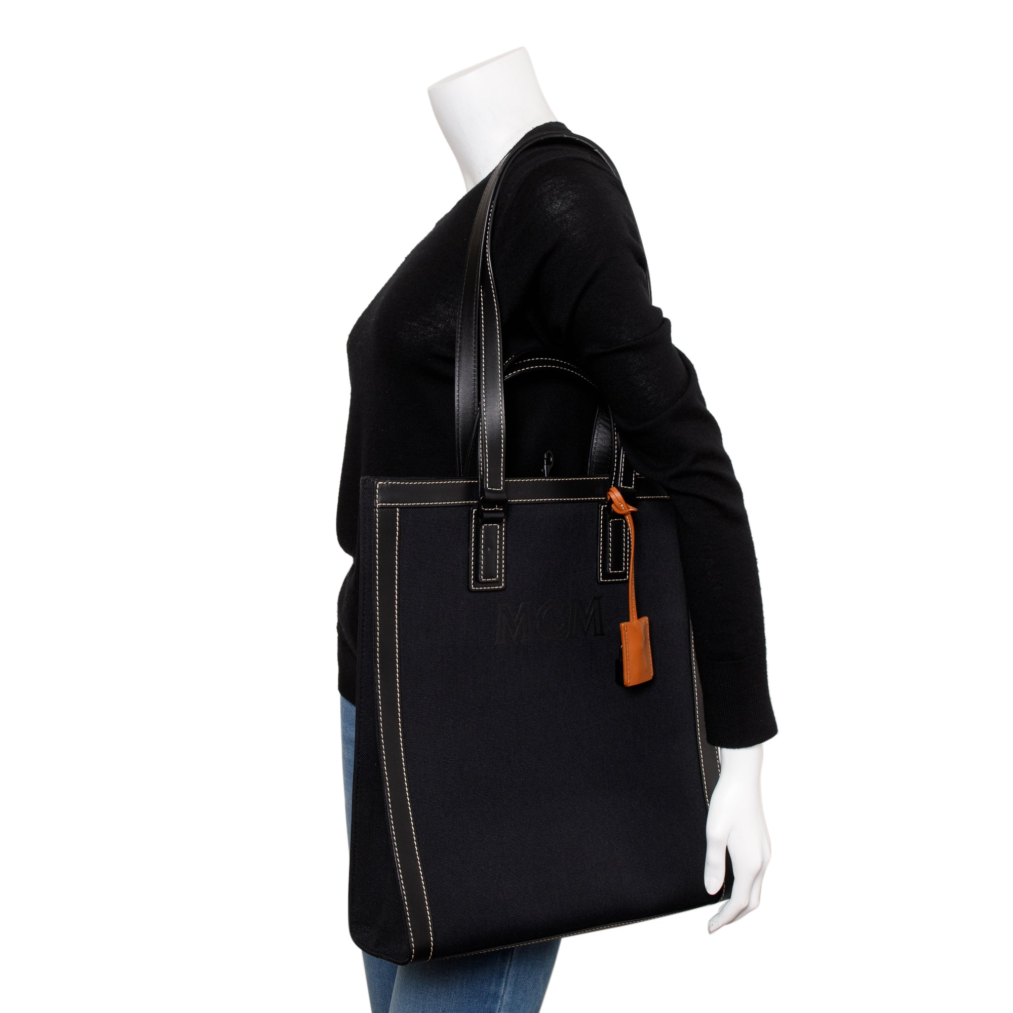 MCM Black Napacot Canvas Klassik Tote