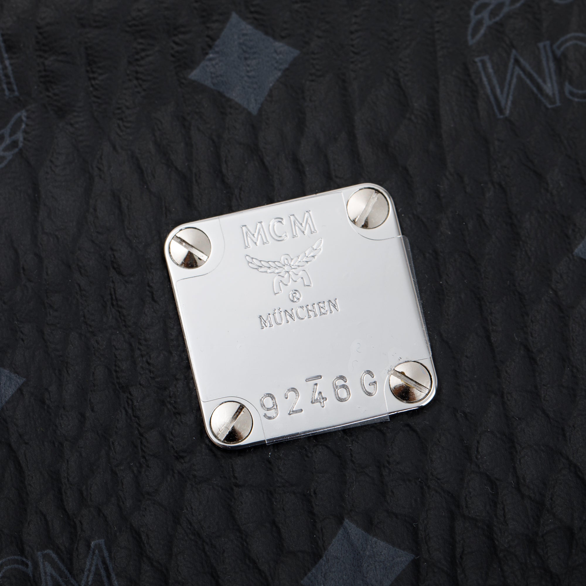 MCM Black Visetos Coated Canvas Camera Crossbody Bag