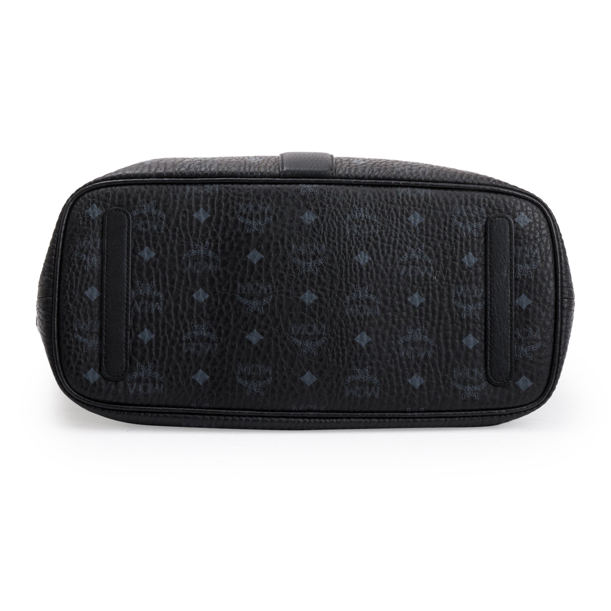 MCM Black Visetos Medium Reversible Liz Shopper Tote w/ Pouch