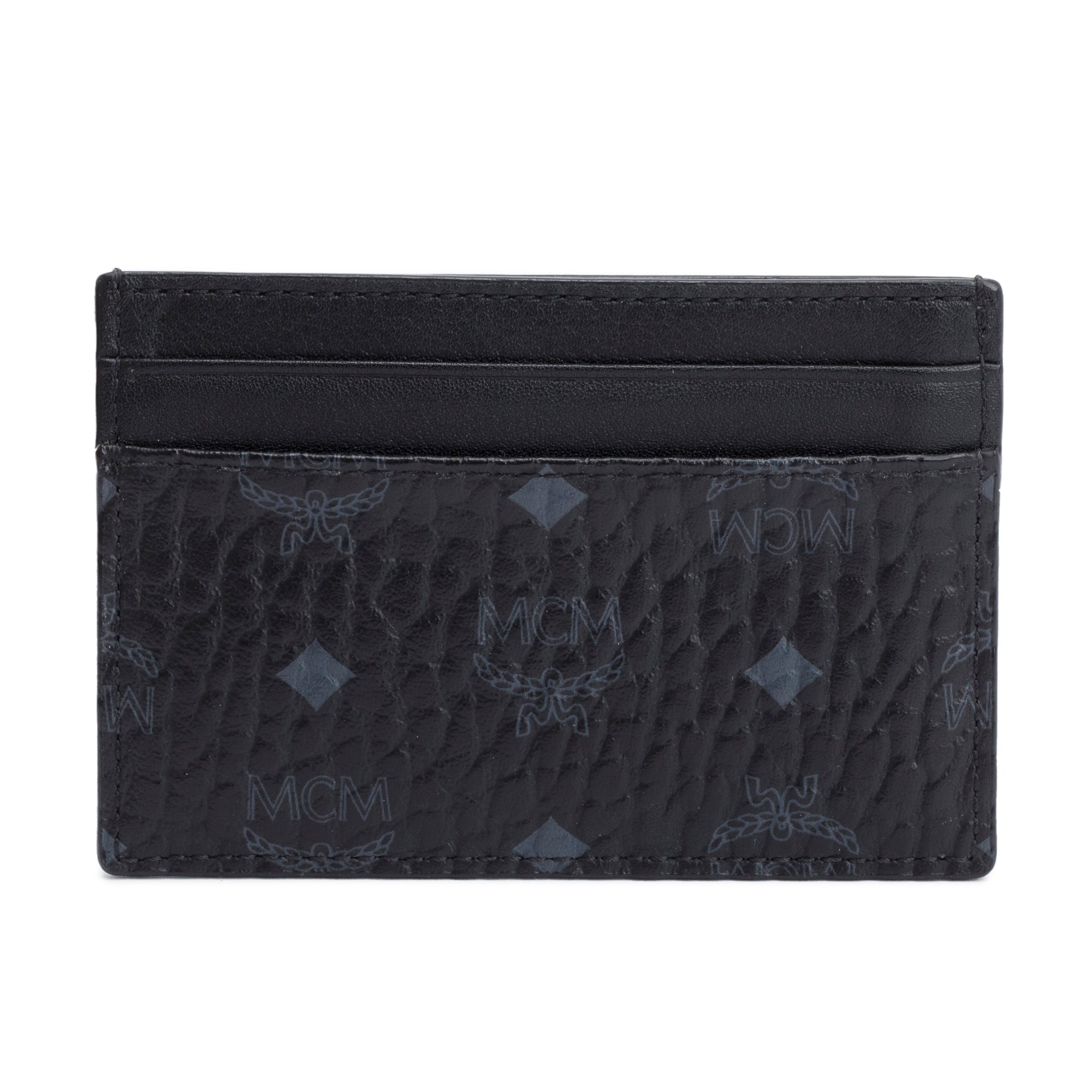 MCM Black Visetos Mini Card Case