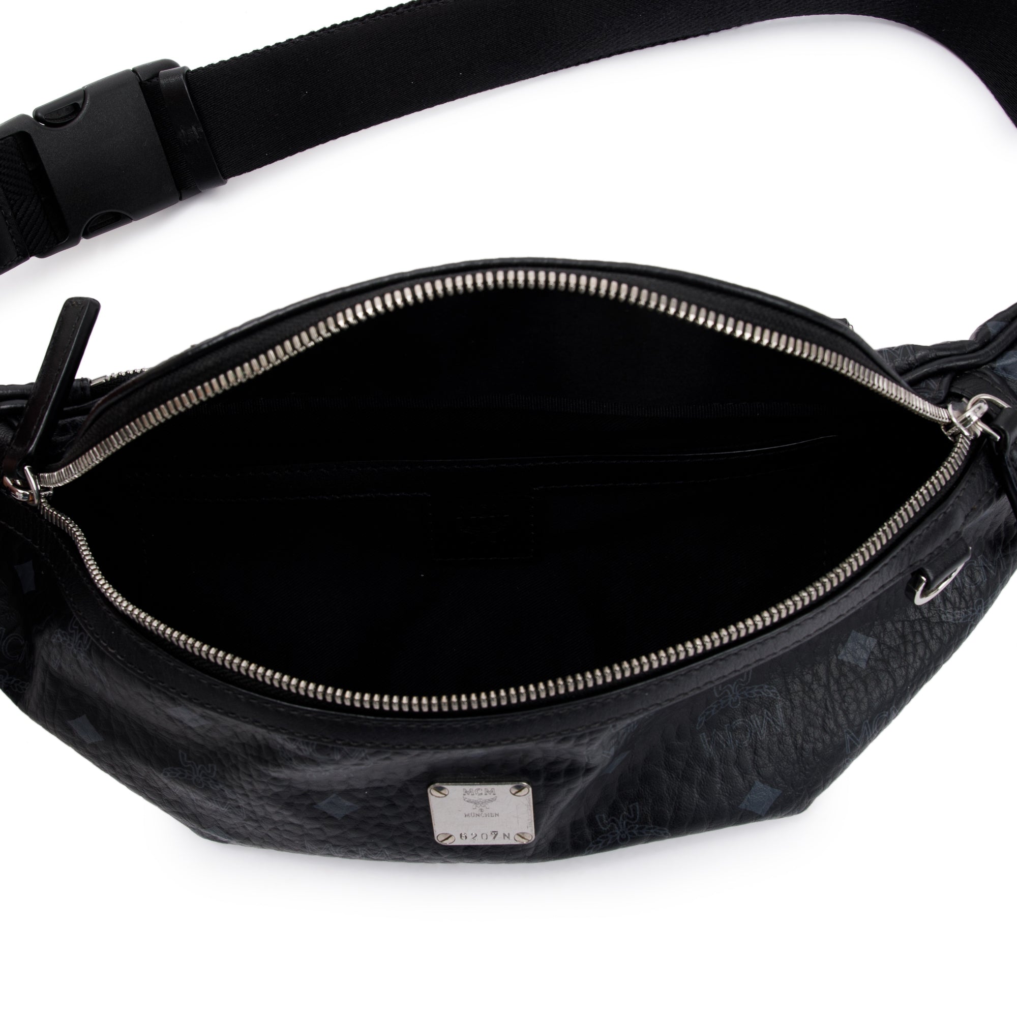 MCM Black Visetos Small Fursten Belt Bag