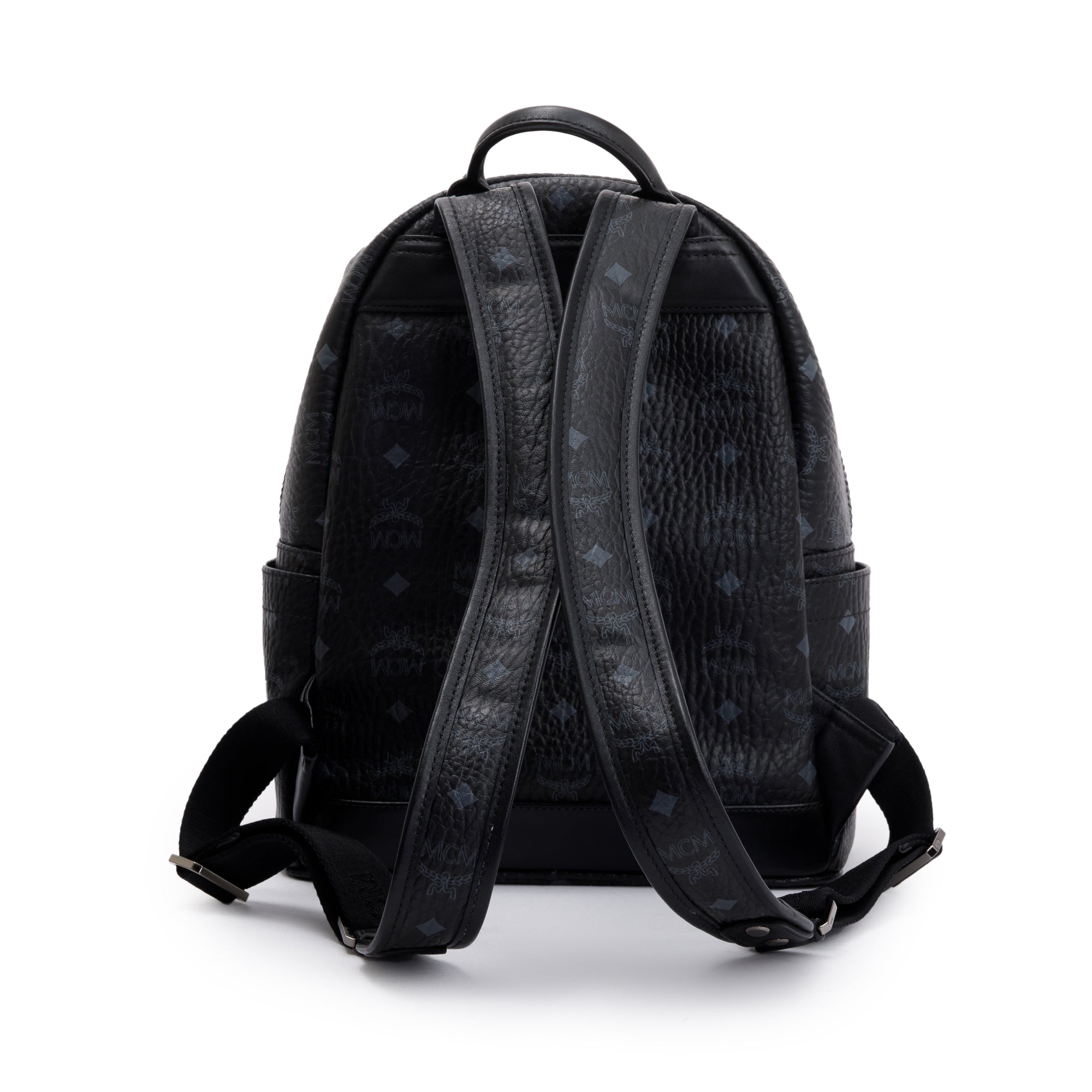MCM Black Visetos Small Stark Classic Backpack