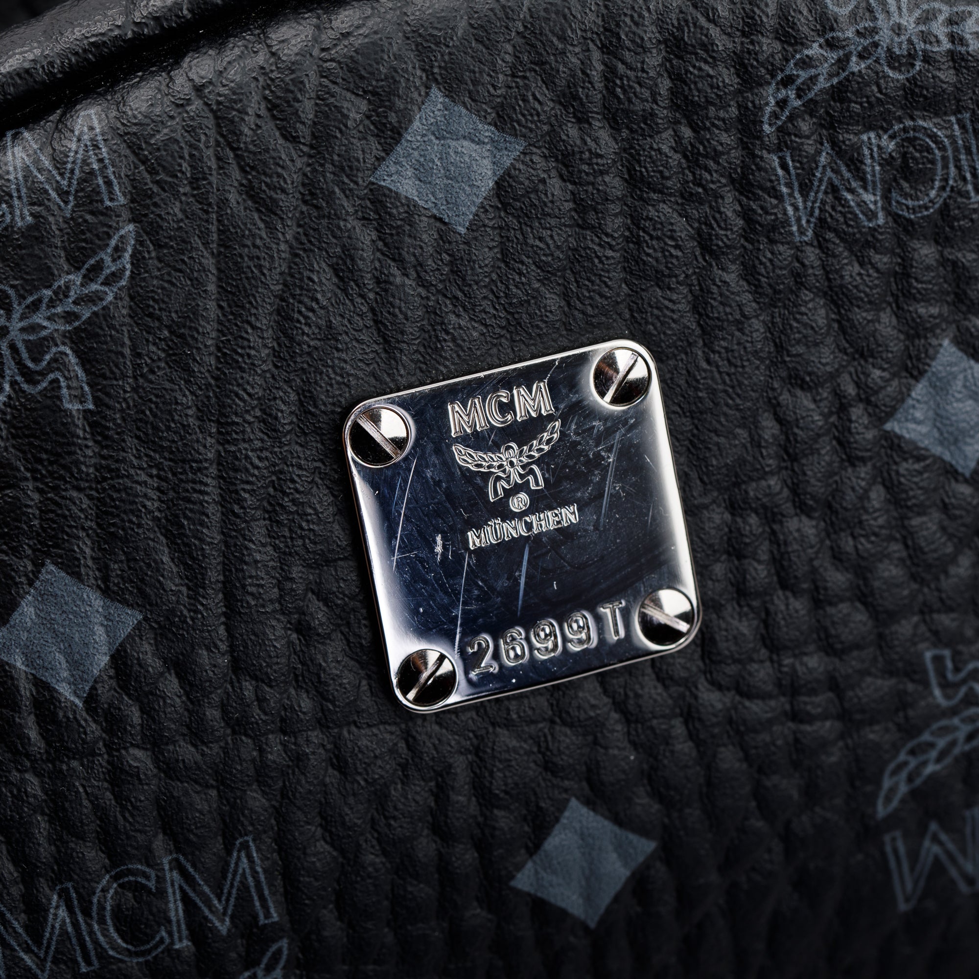 MCM Black Visetos Small Stark Classic Backpack