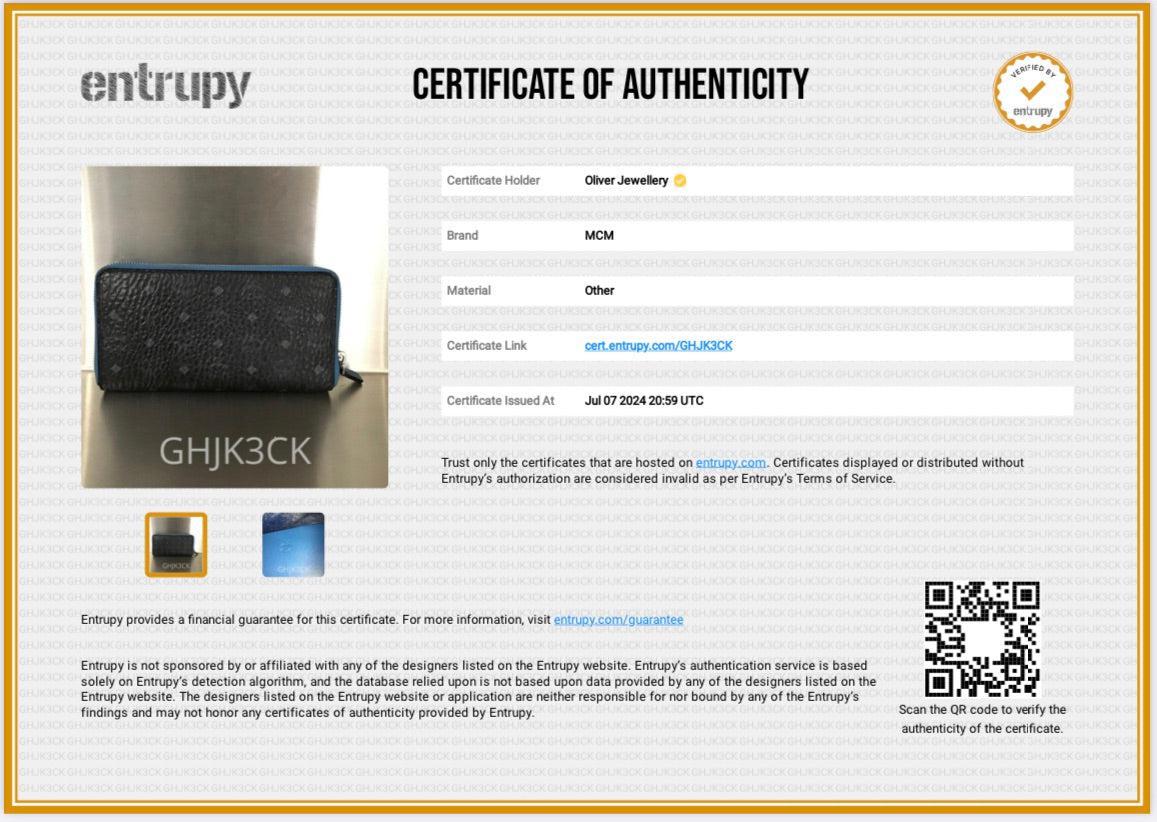 MCM Black Visetos Zip Around Wallet