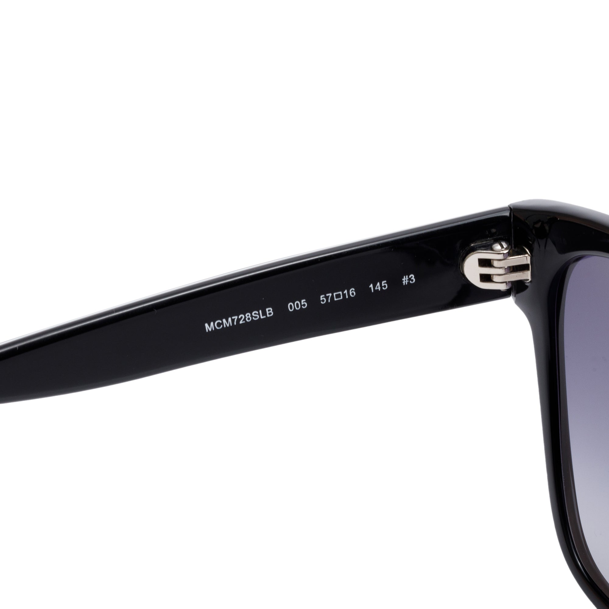 MCM Black/Brown Visetos Acetate MCM728SLB Modified Rectangular Sunglasses